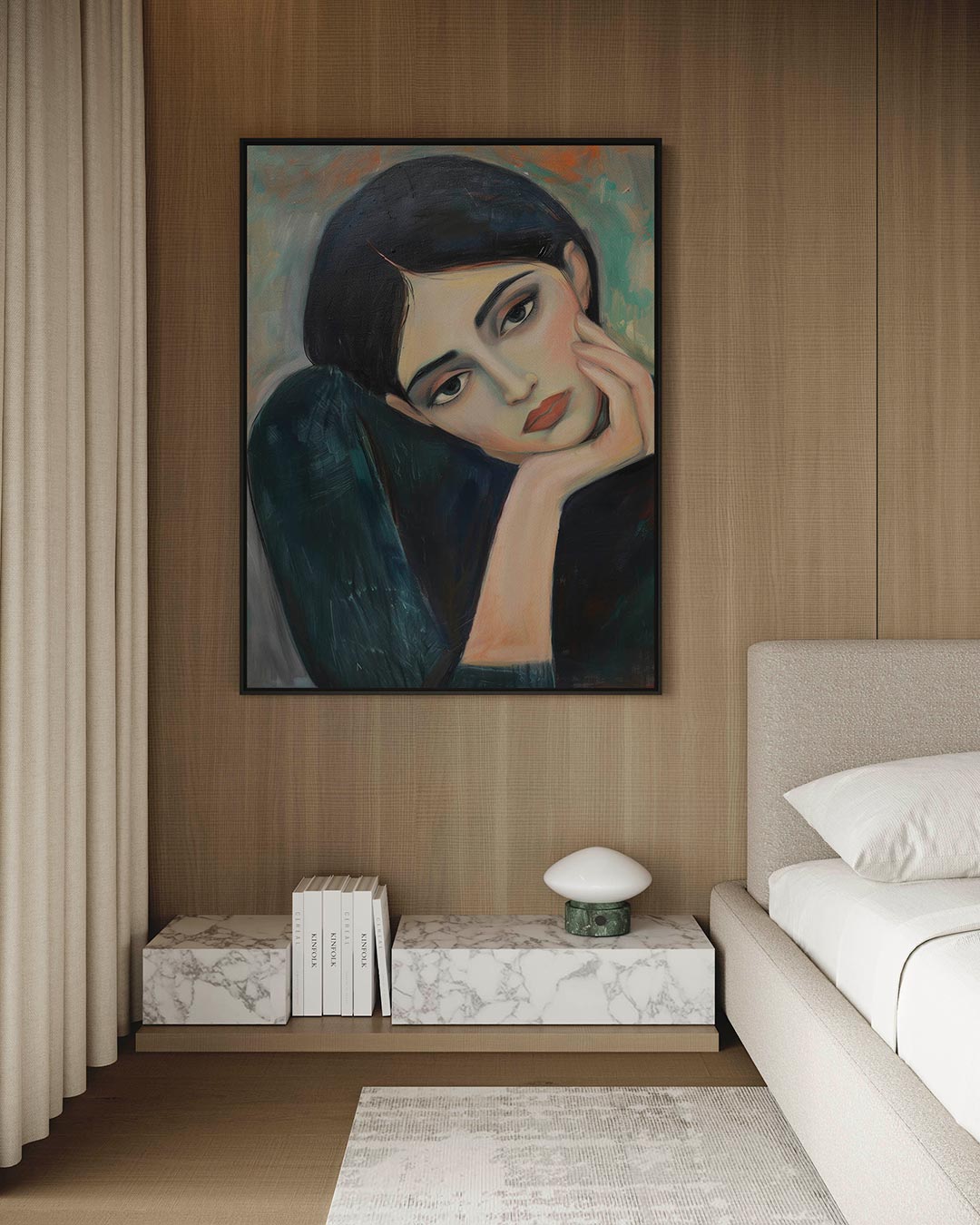 Dromerige portretstudie – Portret – kunstwerk op canvas, dibond of plexiglas