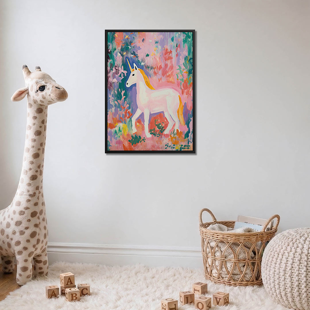 Dromerige eenhoorn – moderne staande wandkunst
