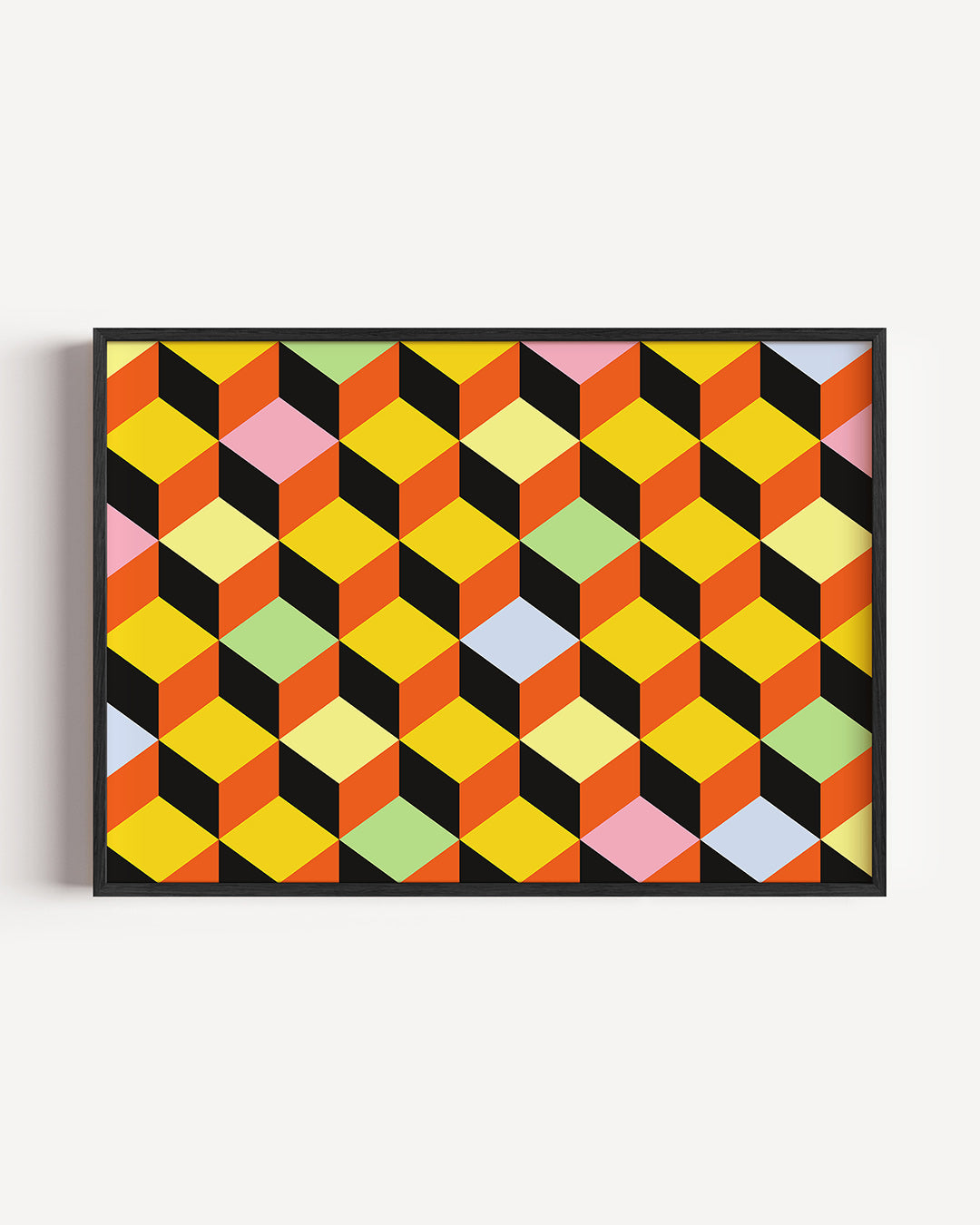 Vormritme en kleur – liggende Bauhaus poster als wanddecoratie