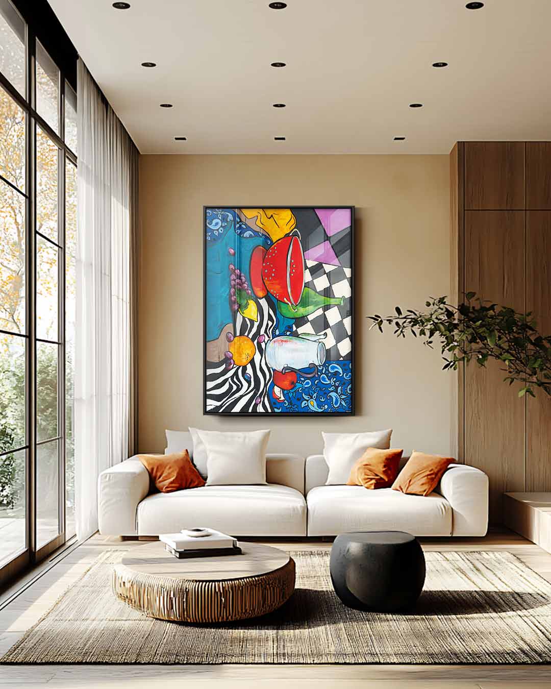 Kleurrijke Chaos Stilleven – staand kunstwerk voor modern interieur