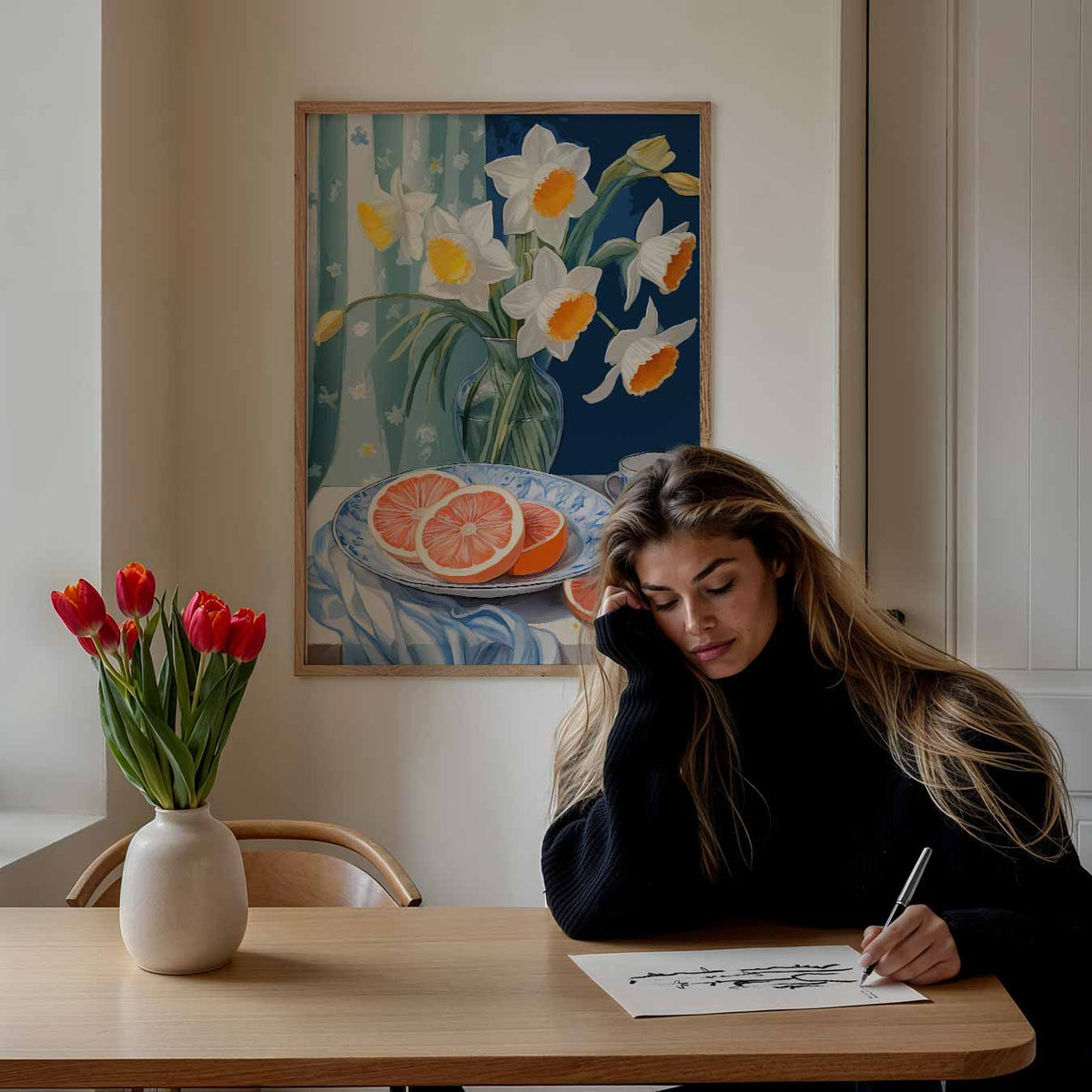 Vrolijke Voorjaarsbloem – bloemen poster als moderne staande wanddecoratie