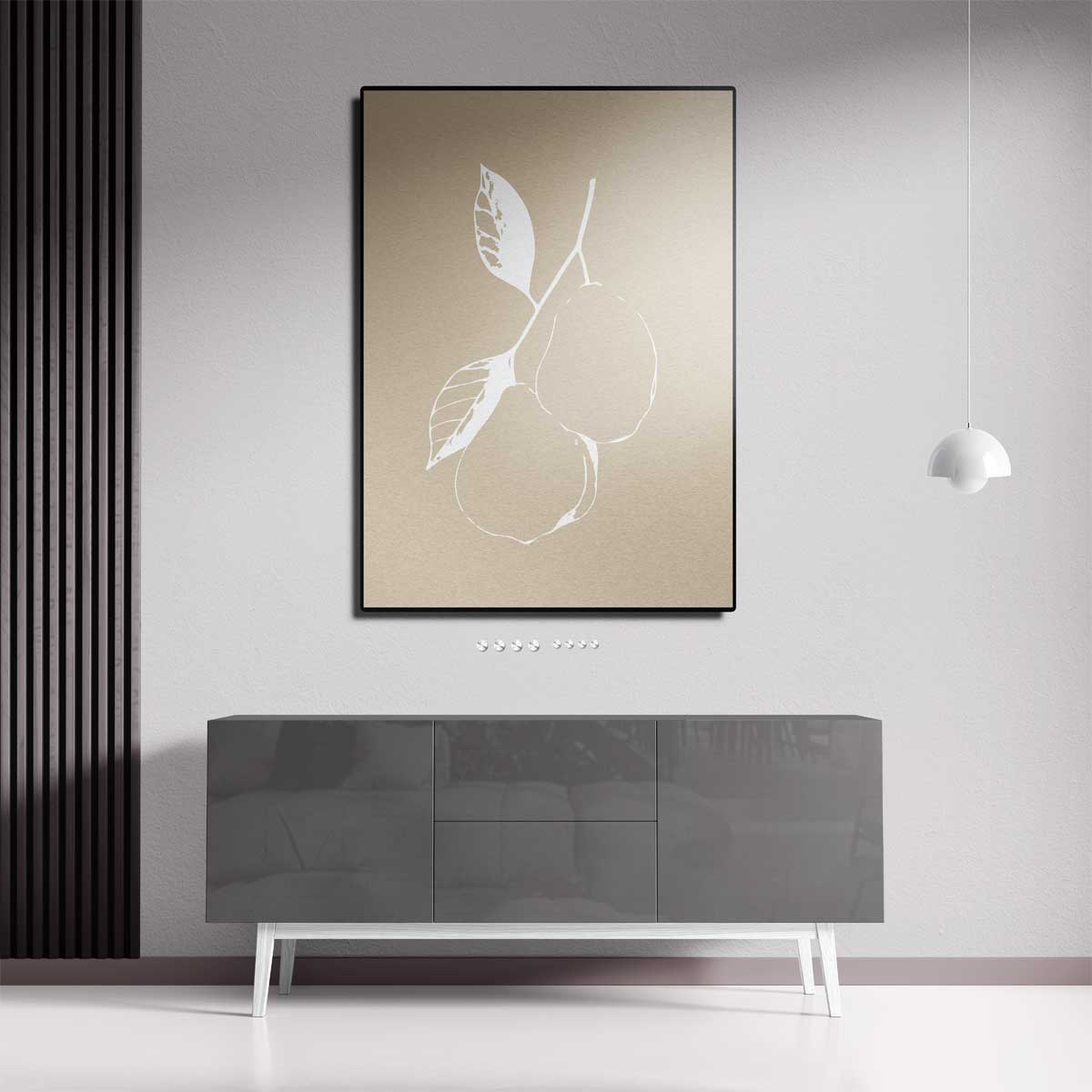 Pears in Silhouette – dibond kunstwerk als wanddecoratie