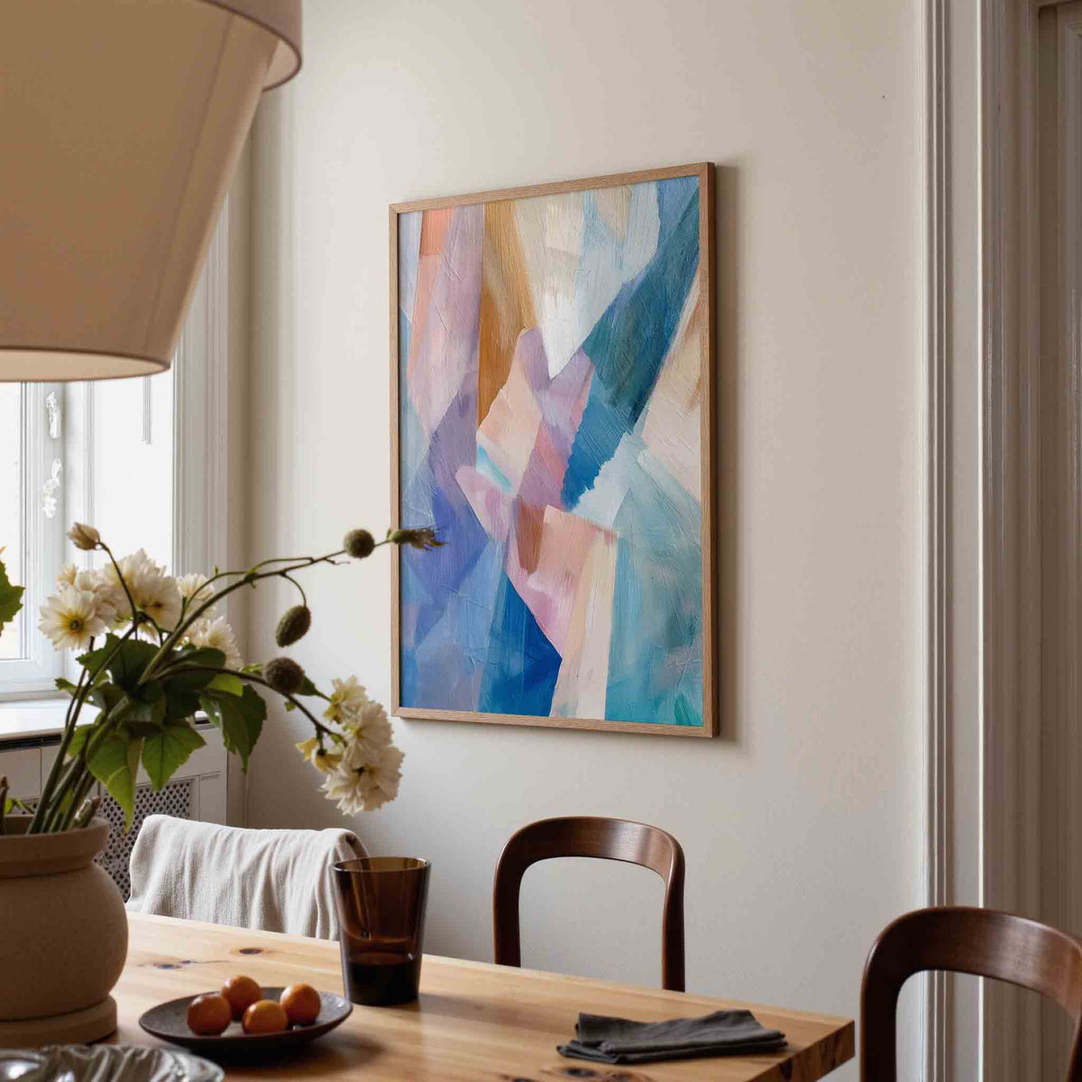 Abstracte vormen – eigentijdse illustratie poster in staand formaat