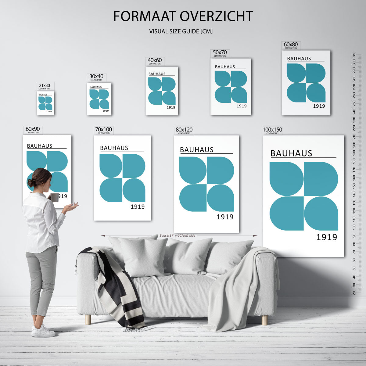 Vorm en kleur – geometrische poster in Bauhaus-stijl van WallArtistic
