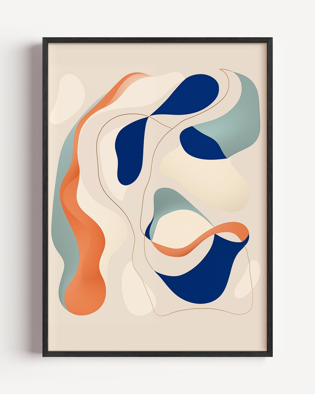 Moderne Golfkunst – abstracte portret poster als wanddecoratie