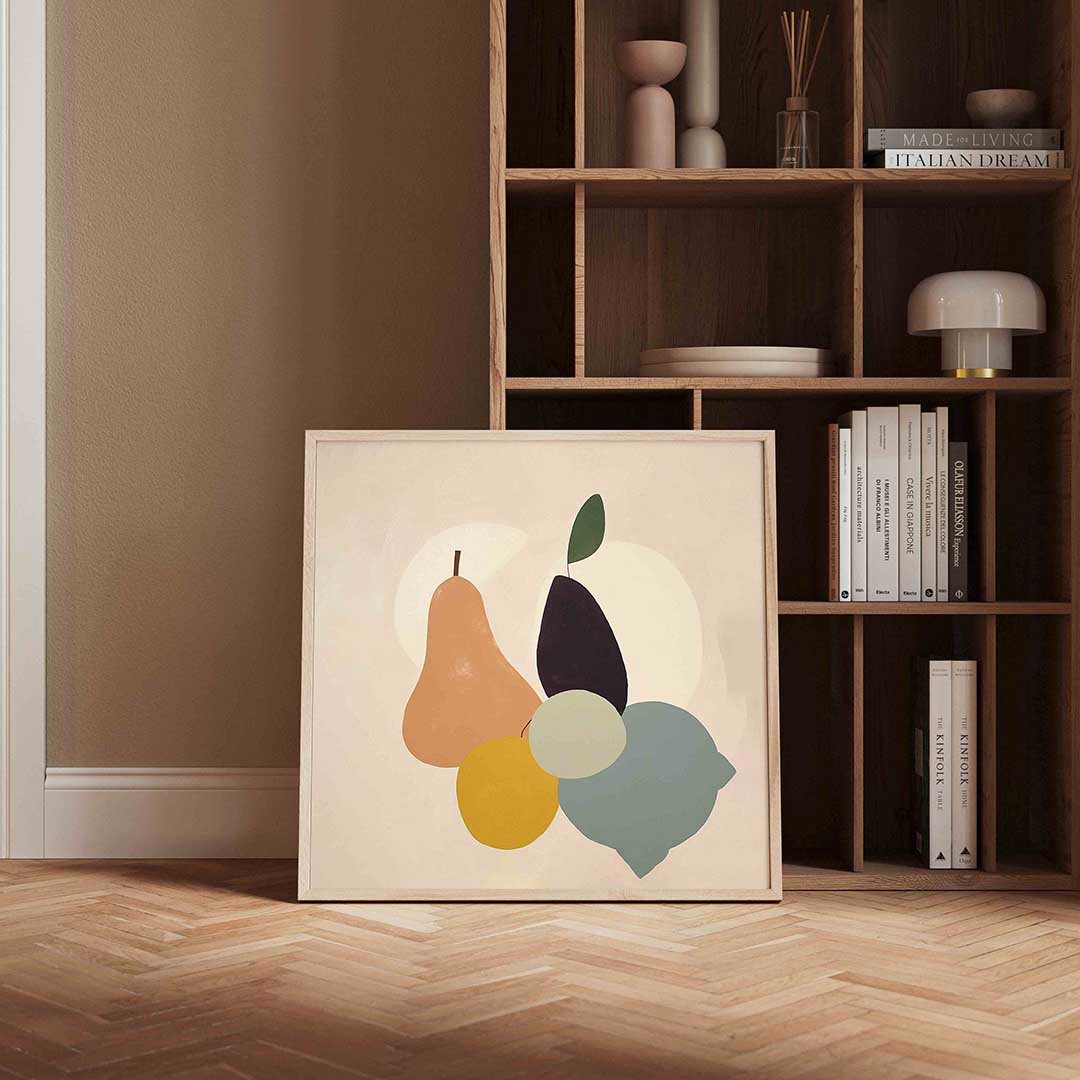 Fruitvormen – vierkante wanddecoratie met kleur en vorm van WallArtistic