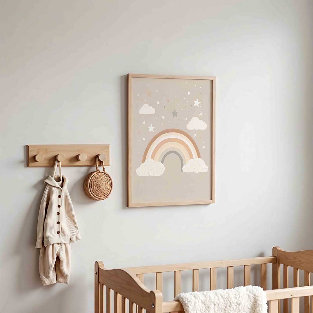 Regenboog en sterren – kinderposter in staand formaat