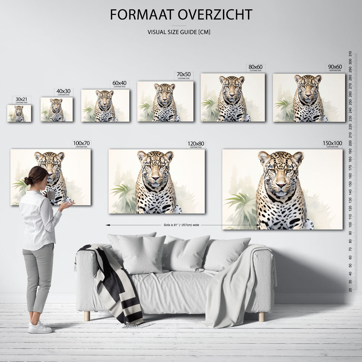 Luipaard portret – liggende muurposter met jungle thema