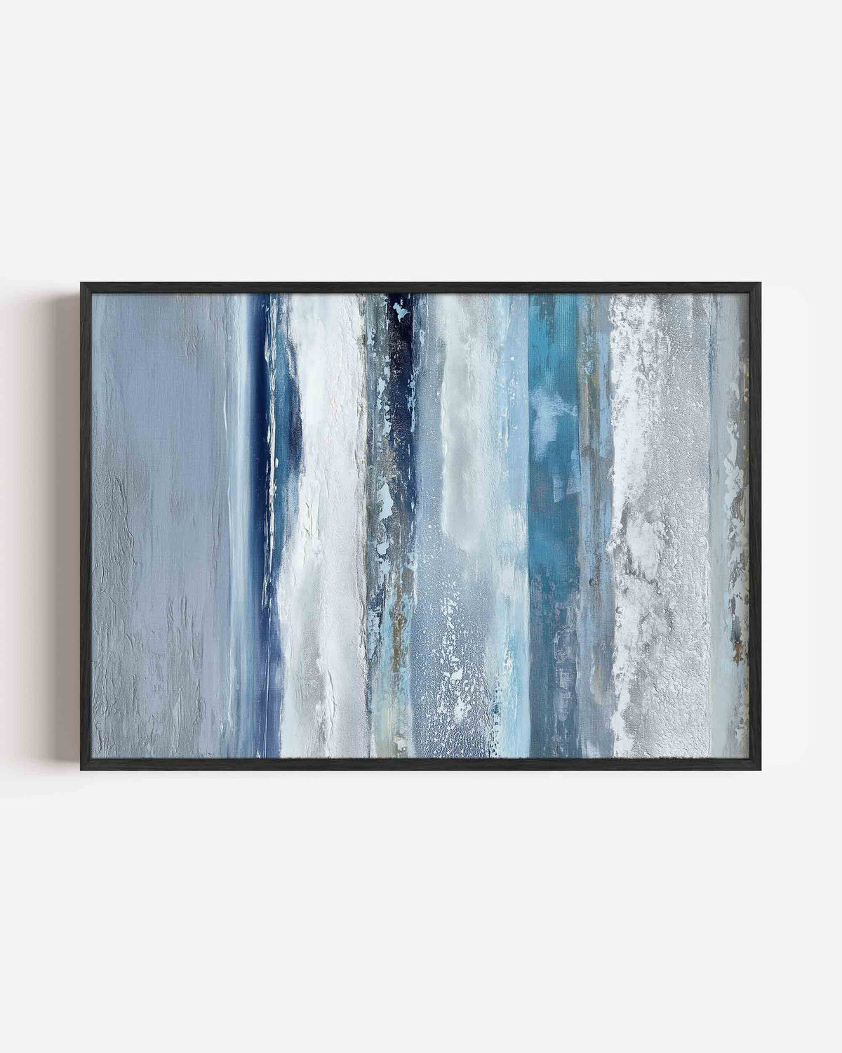 Blauwe en grijze strepen – abstracte landscape poster als wanddecoratie