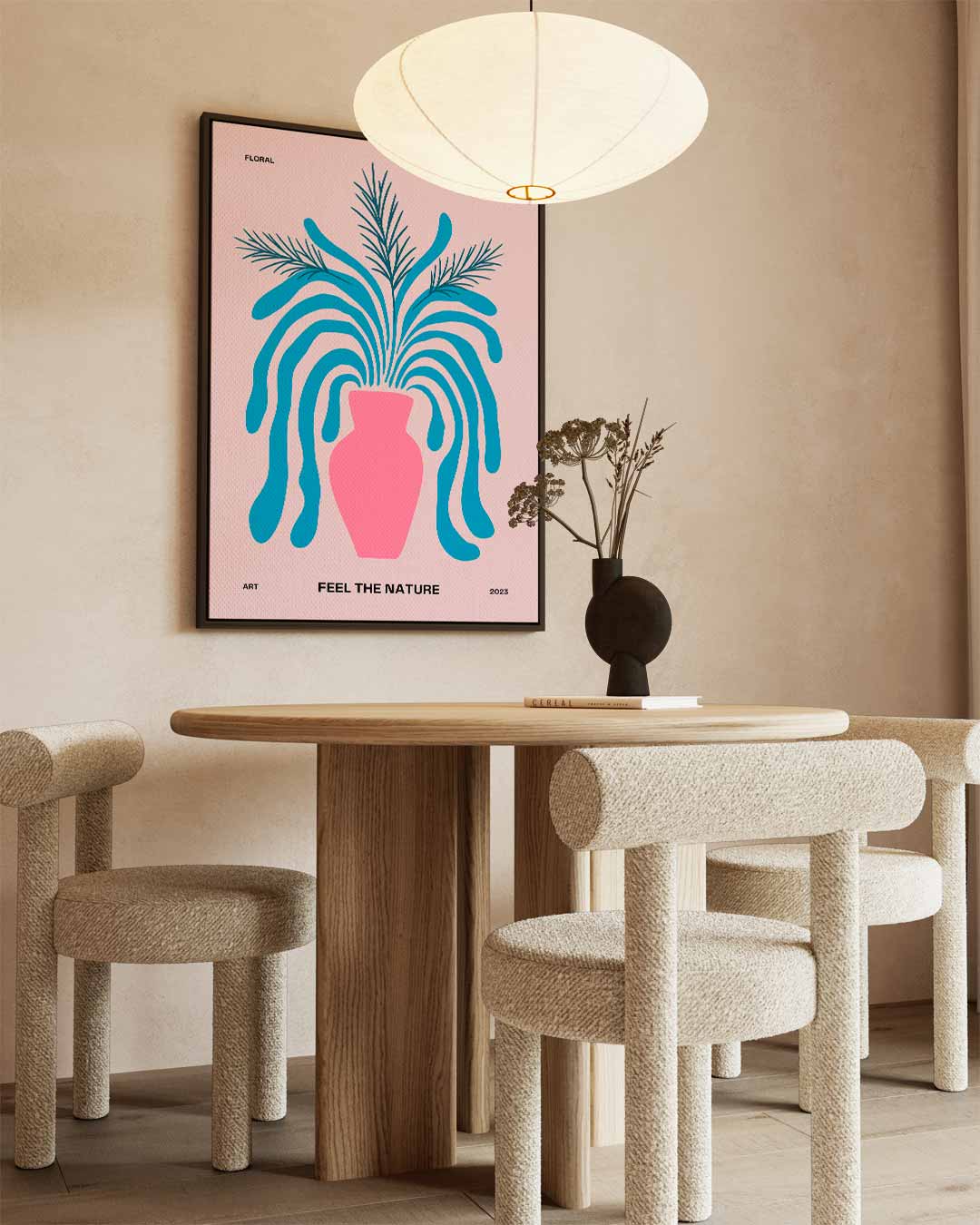 Vrolijke Vaas – dibond wanddecoratie in staand formaat