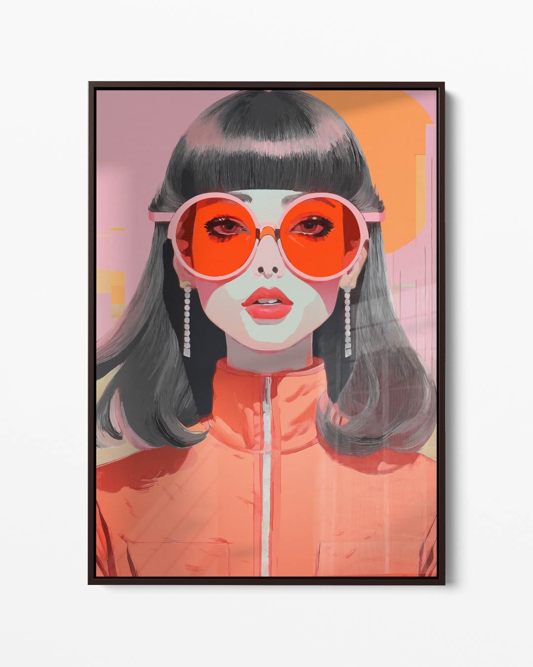 Stijlvolle Retro Vibes – portret kunstwerk als wanddecoratie