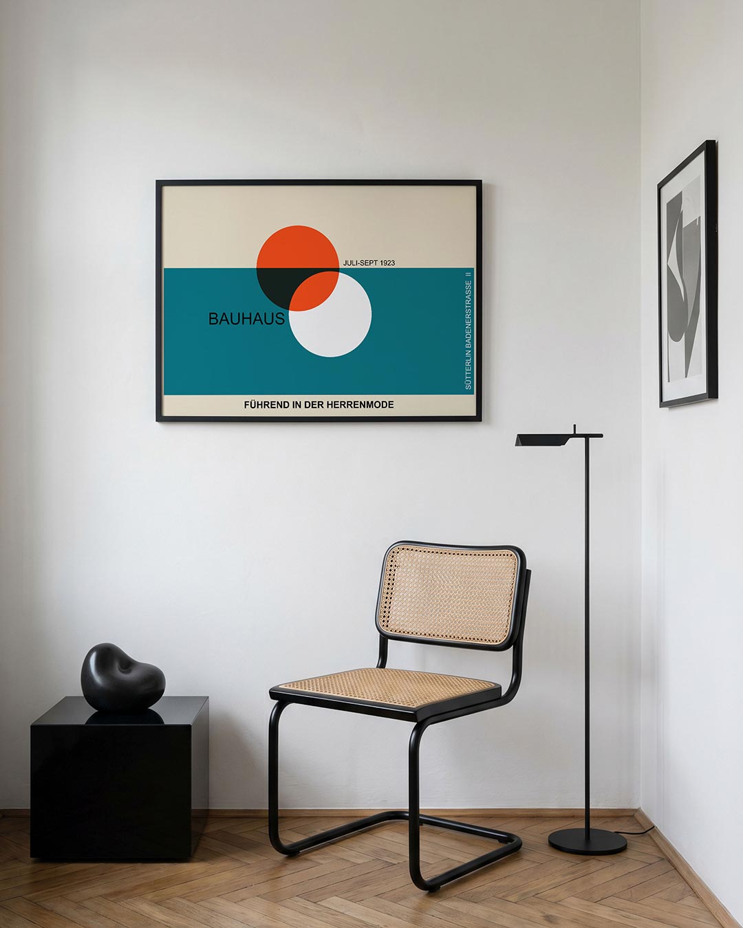 Vormen en kleurvlakken – geometrische Bauhaus poster in liggend formaat