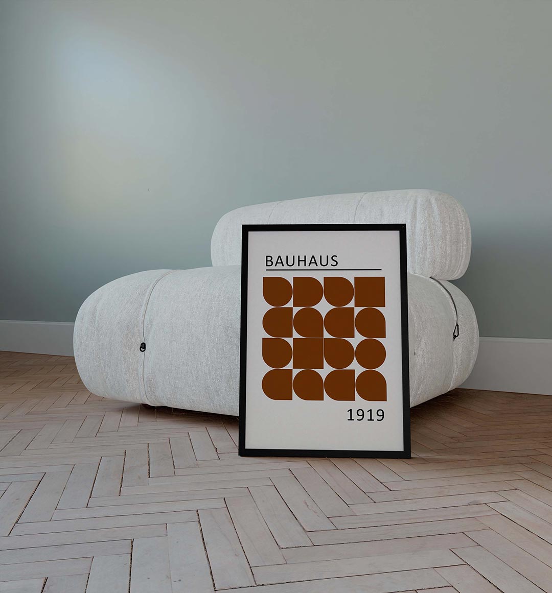 Vormritme en lijnen – geometrische poster in Bauhaus-stijl van WallArtistic