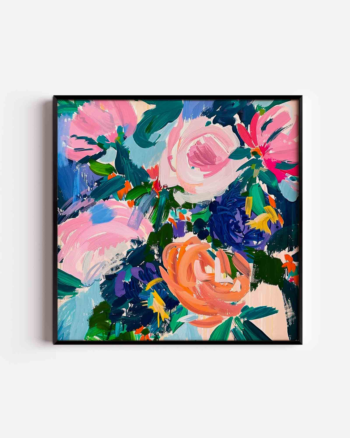 Bloemen in levendige kleuren – kleurrijke illustratie poster als wanddecoratie