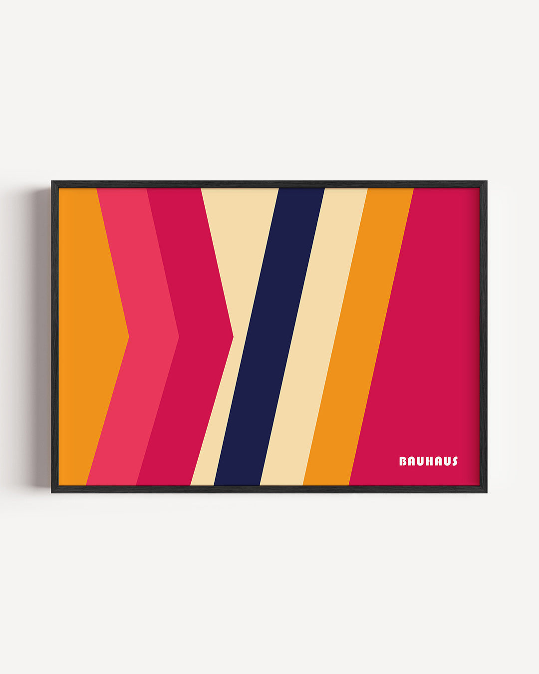 Vorm en kleur – liggende Bauhaus poster als wanddecoratie