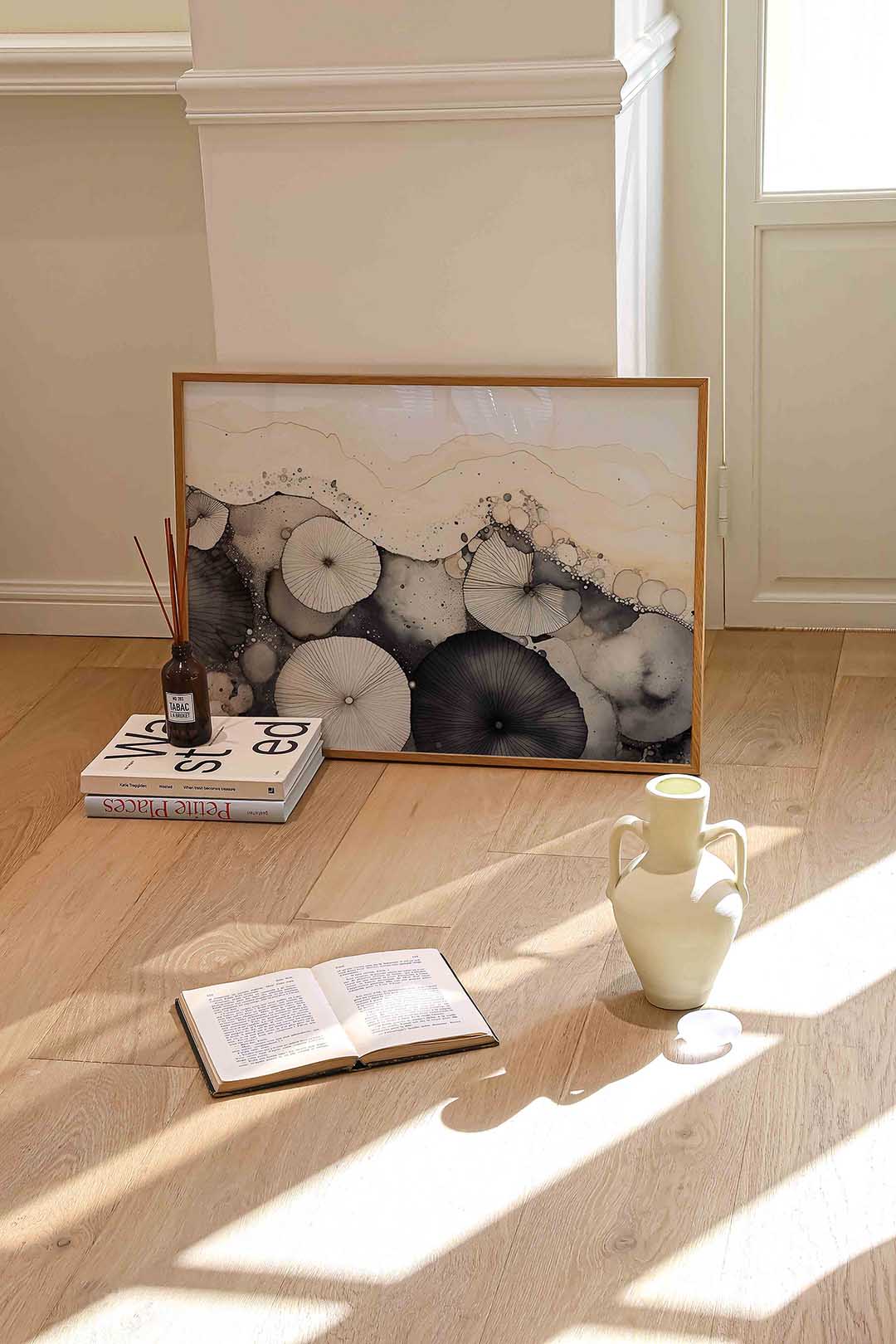 Abstracte vormen – liggende abstracte wanddecoratie van WallArtistic