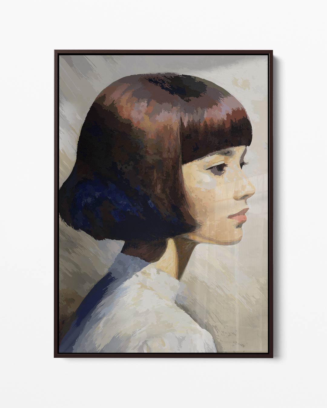 Elegante Zijaanzicht Portret – portret kunstwerk als wanddecoratie