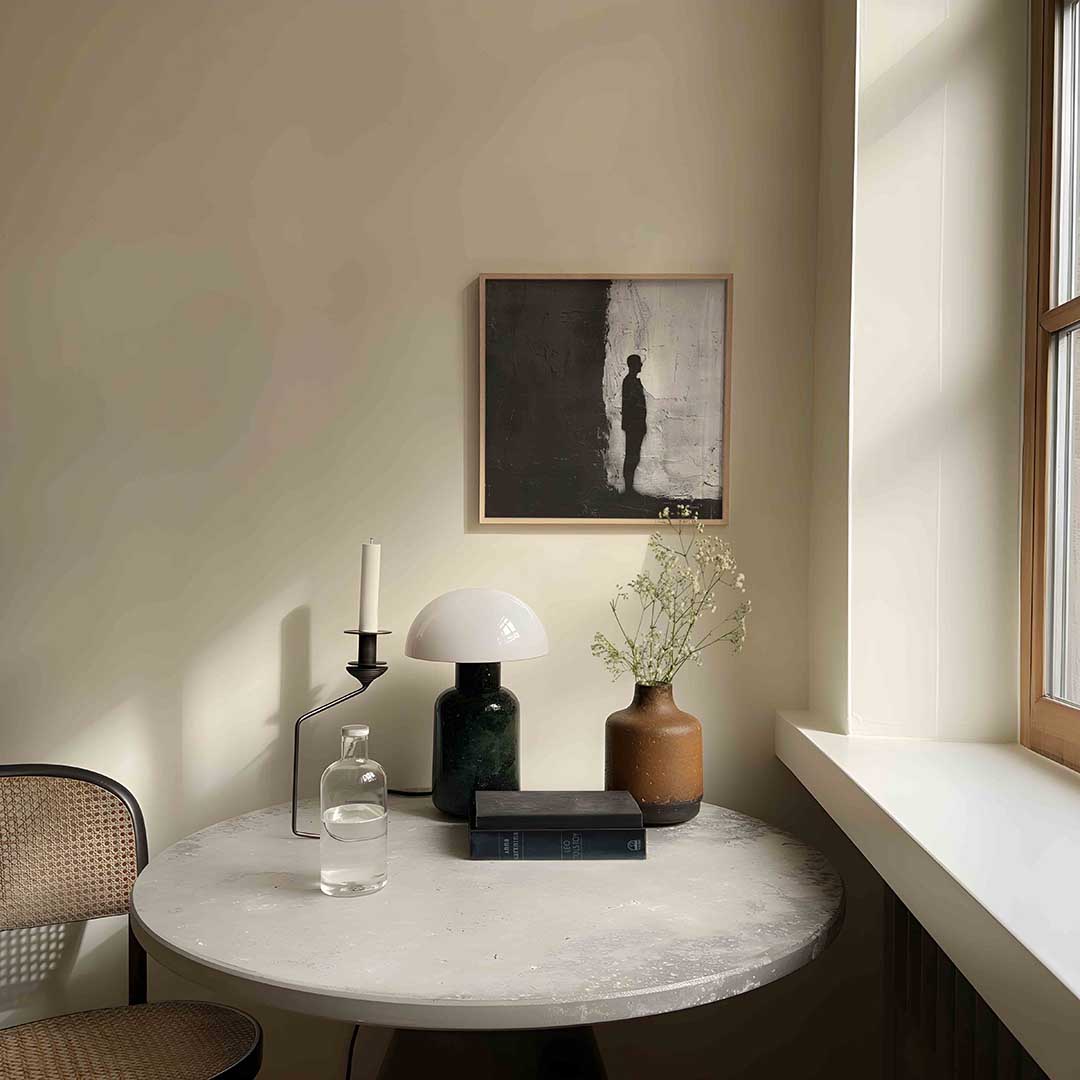 Silhouet tegen textuur – abstracte poster in vierkant formaat