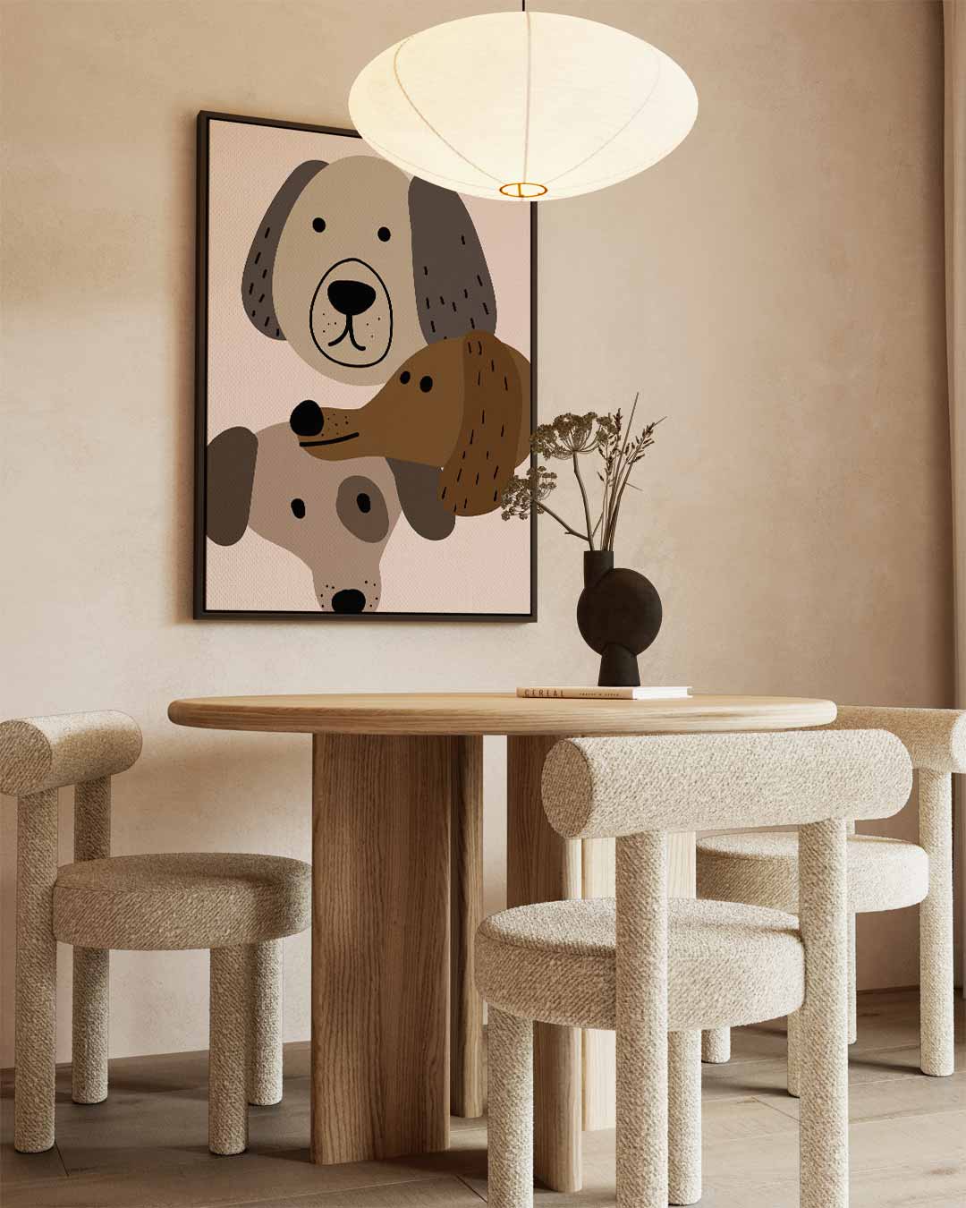 Vrolijke Hondenportretten – staand kunstwerk voor modern interieur