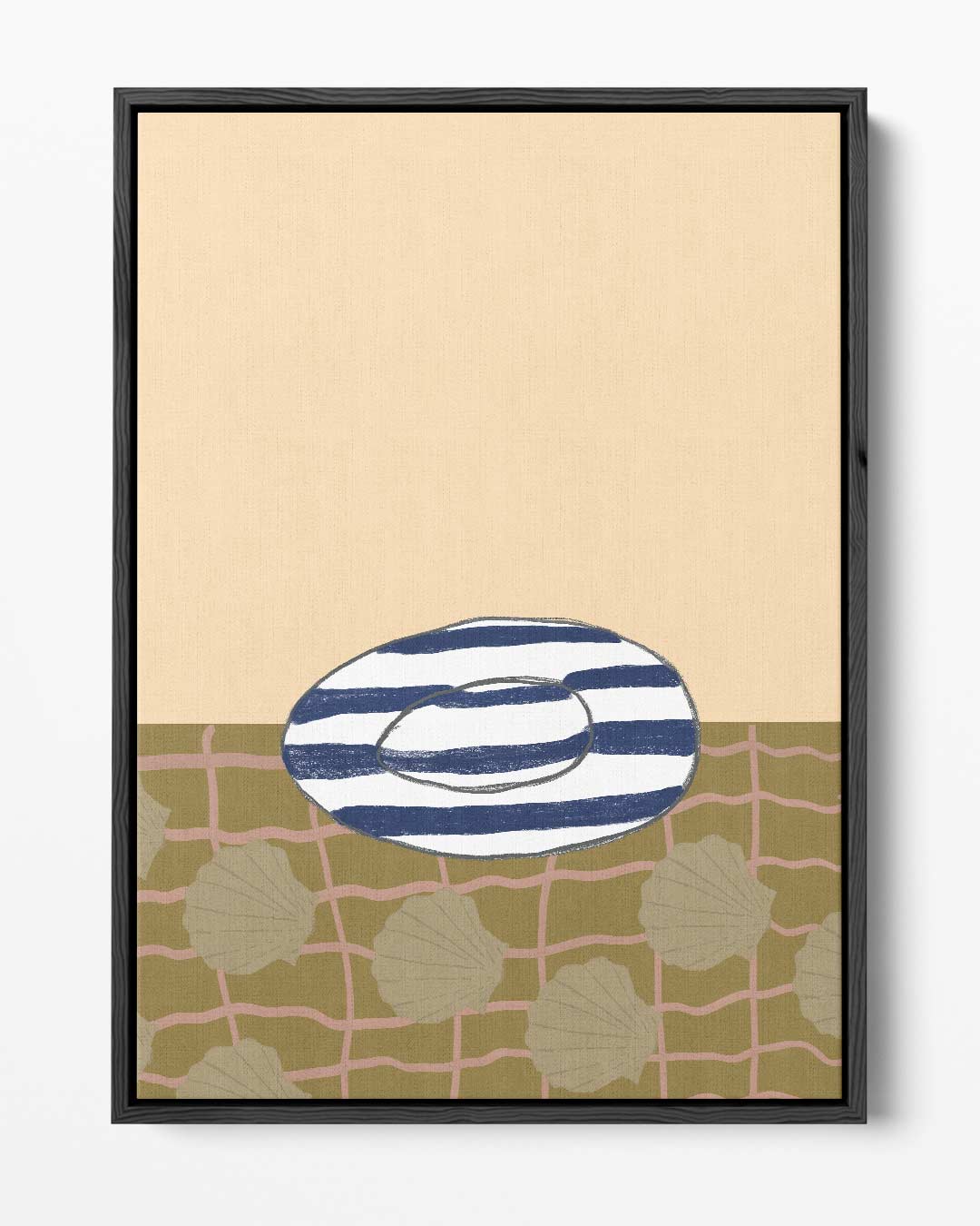 Strandvibes Illustratie – portret kunstwerk als wanddecoratie