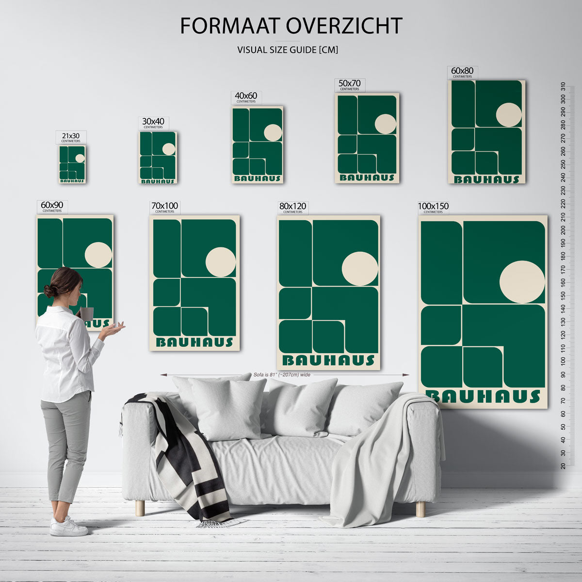 Vorm en balans – geometrische poster in Bauhaus-stijl van WallArtistic