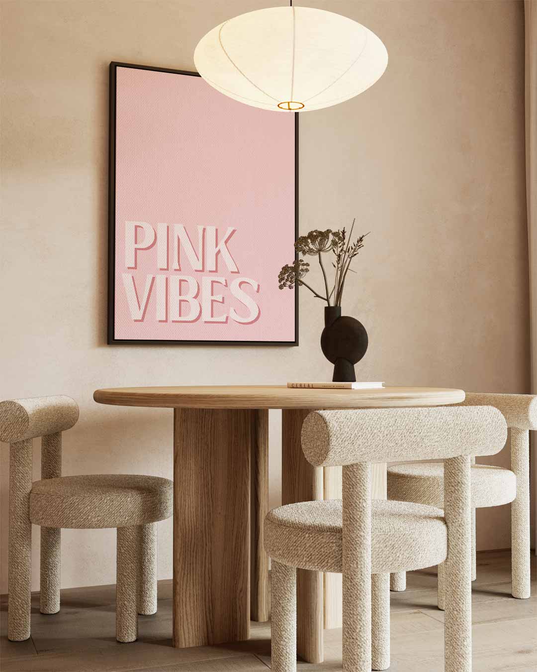 Pink Vibes Poster – dibond wanddecoratie in staand formaat