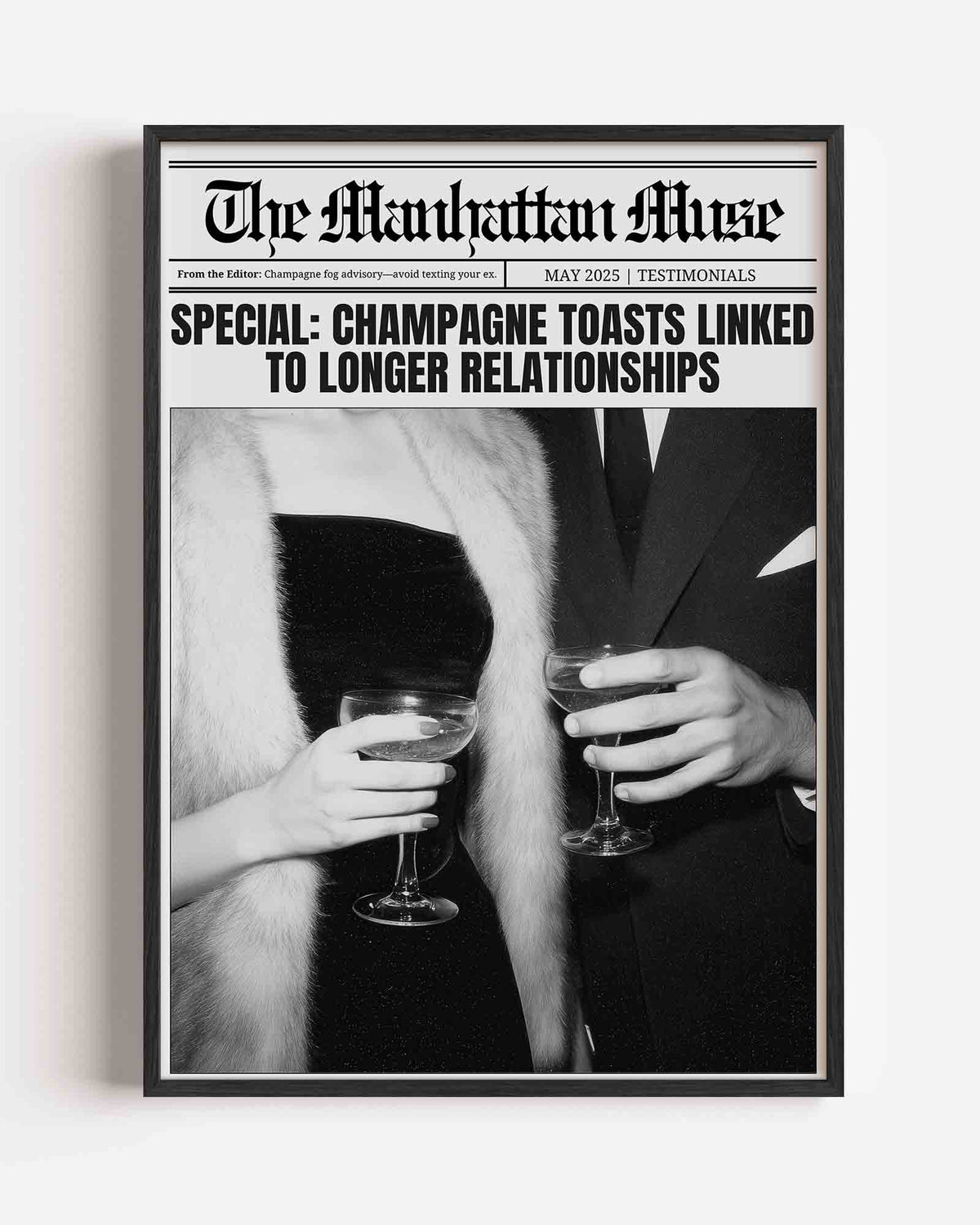 Manhattan muse champagne – Pop Art portret poster als wanddecoratie