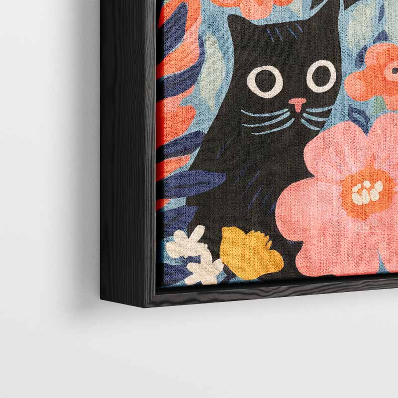 Bloemendroom met Kat – plexiglas wanddecoratie in portret formaat