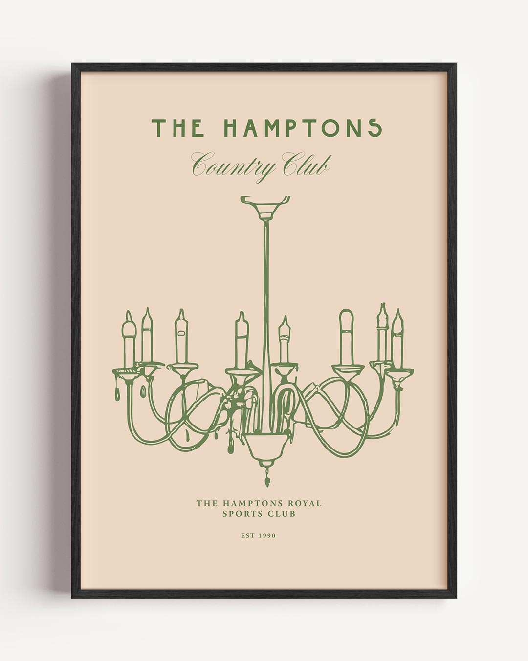 Elegante Hamptons Kroonluchter – College Club portret poster als wanddecoratie