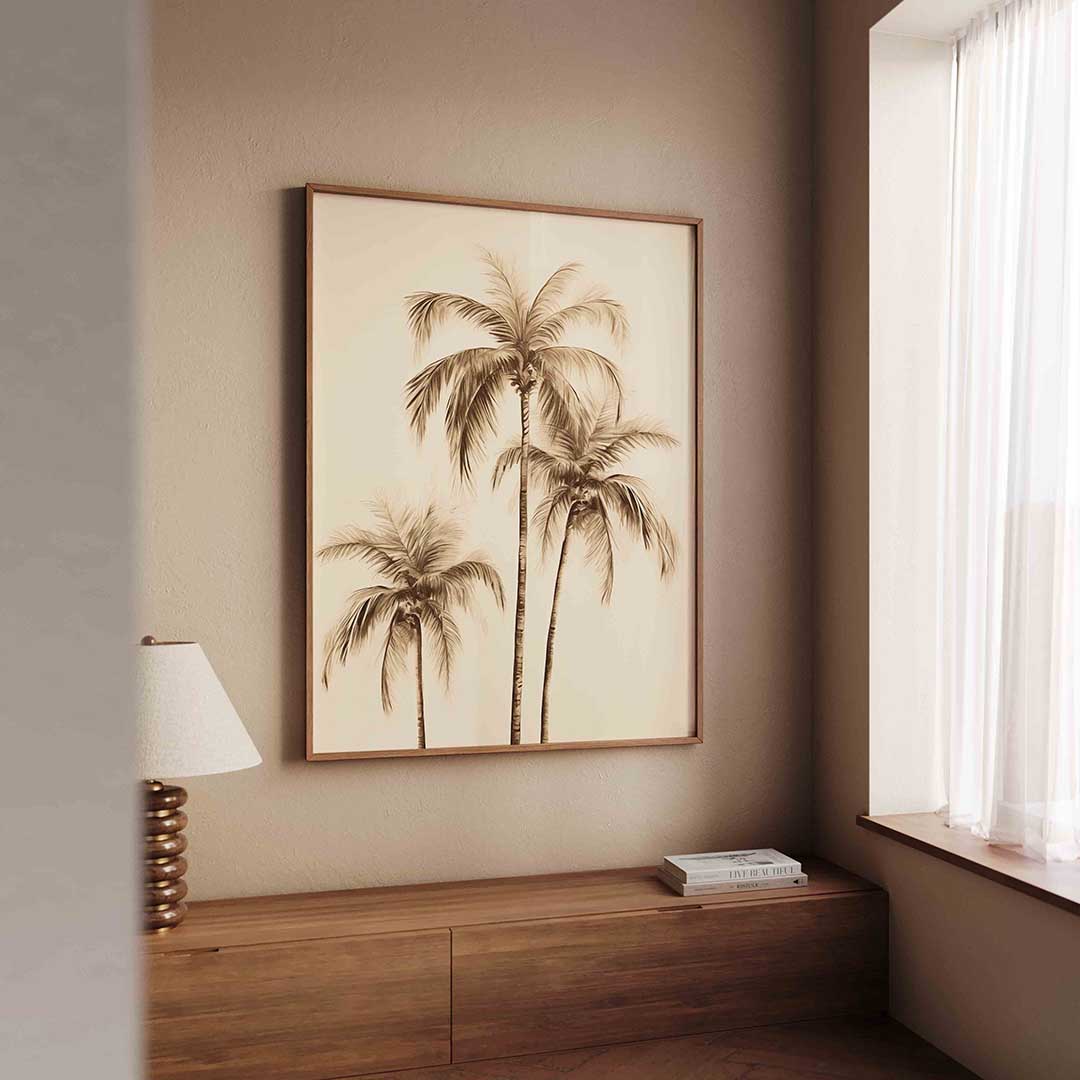Palmbomen – tropische wandkunst als portret poster