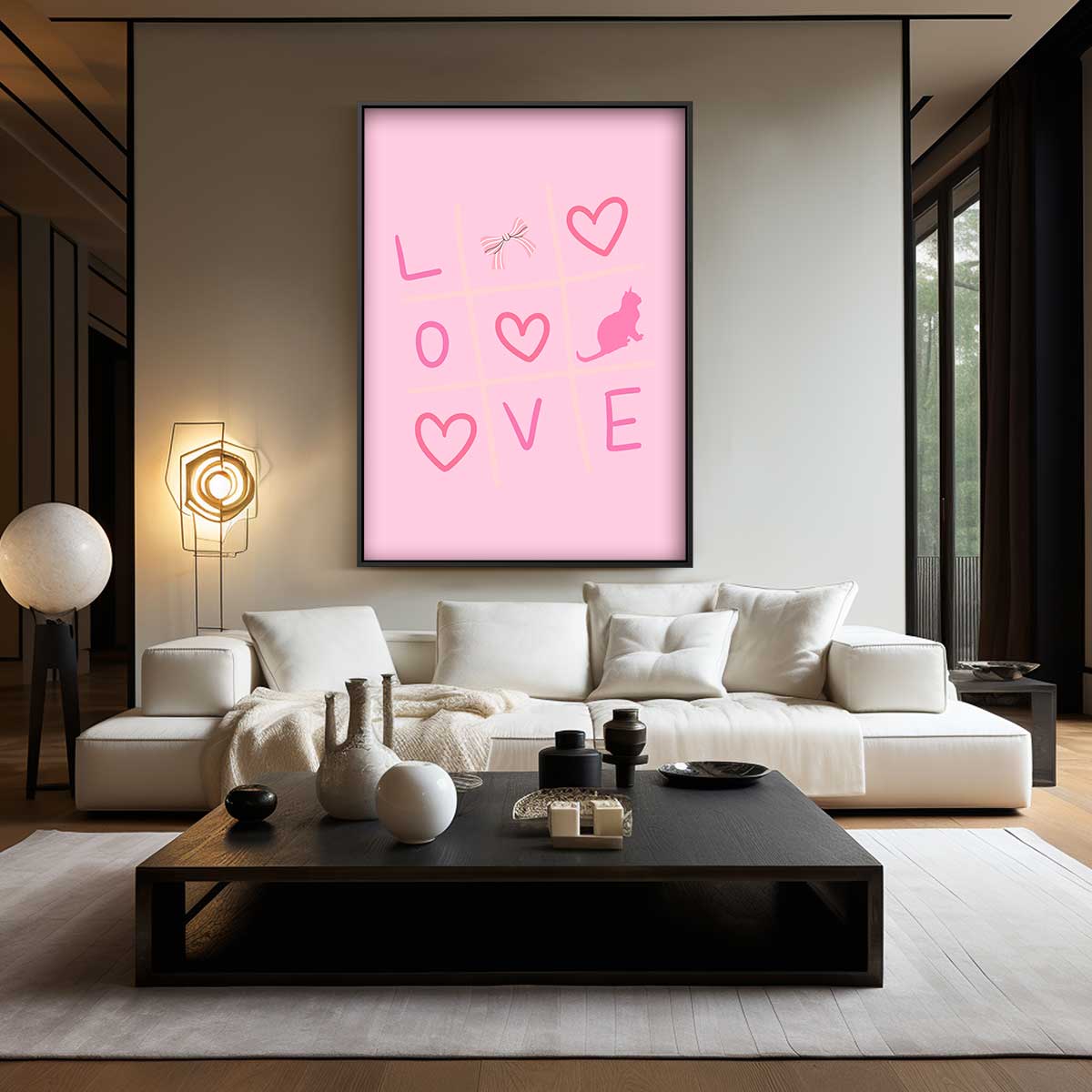 Liefdevolle Tic-Tac-Toe Kunst – modern portret kunstwerk van WallArtistic