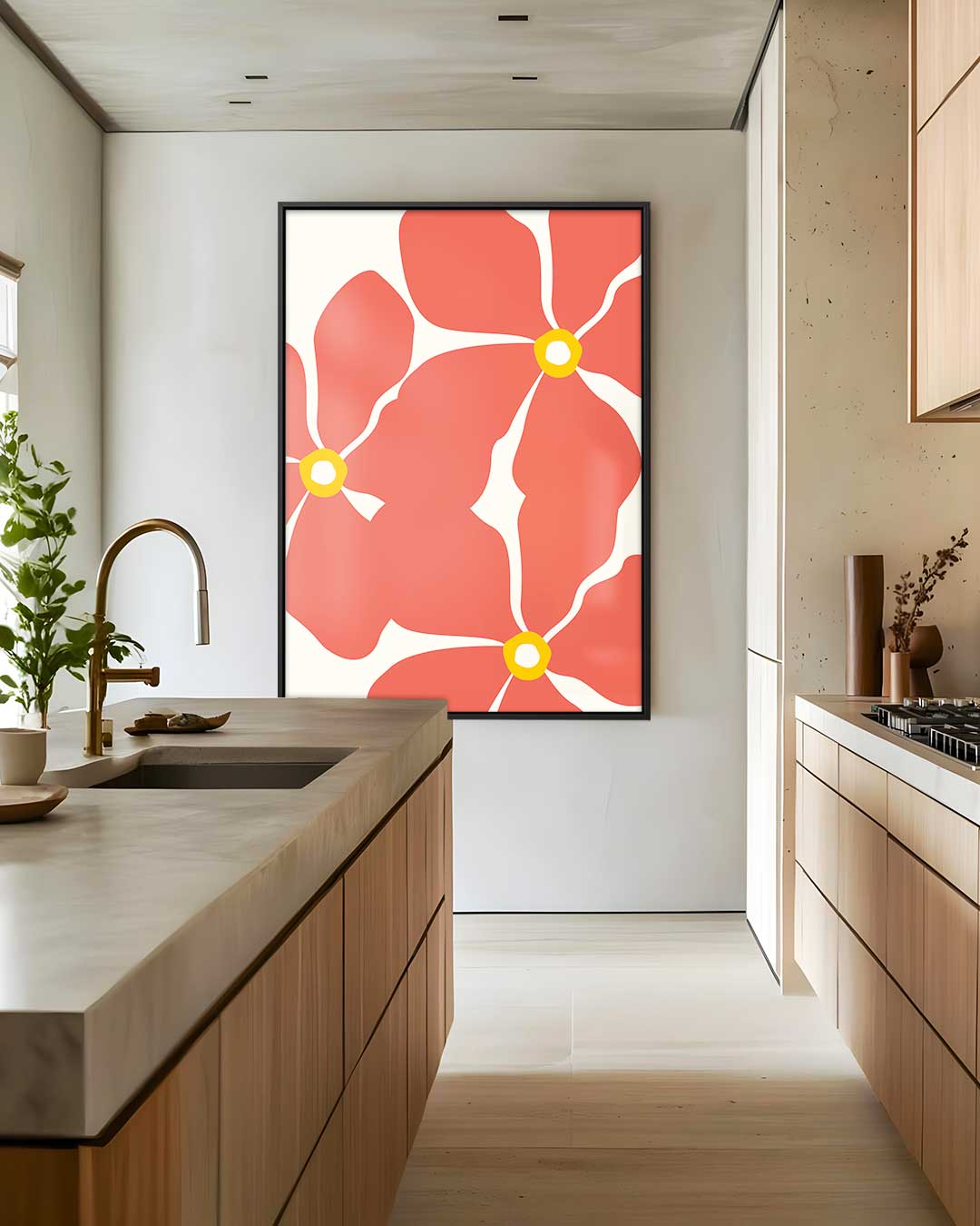 Bloemenexplosie op Canvas – plexiglas wanddecoratie in portret formaat