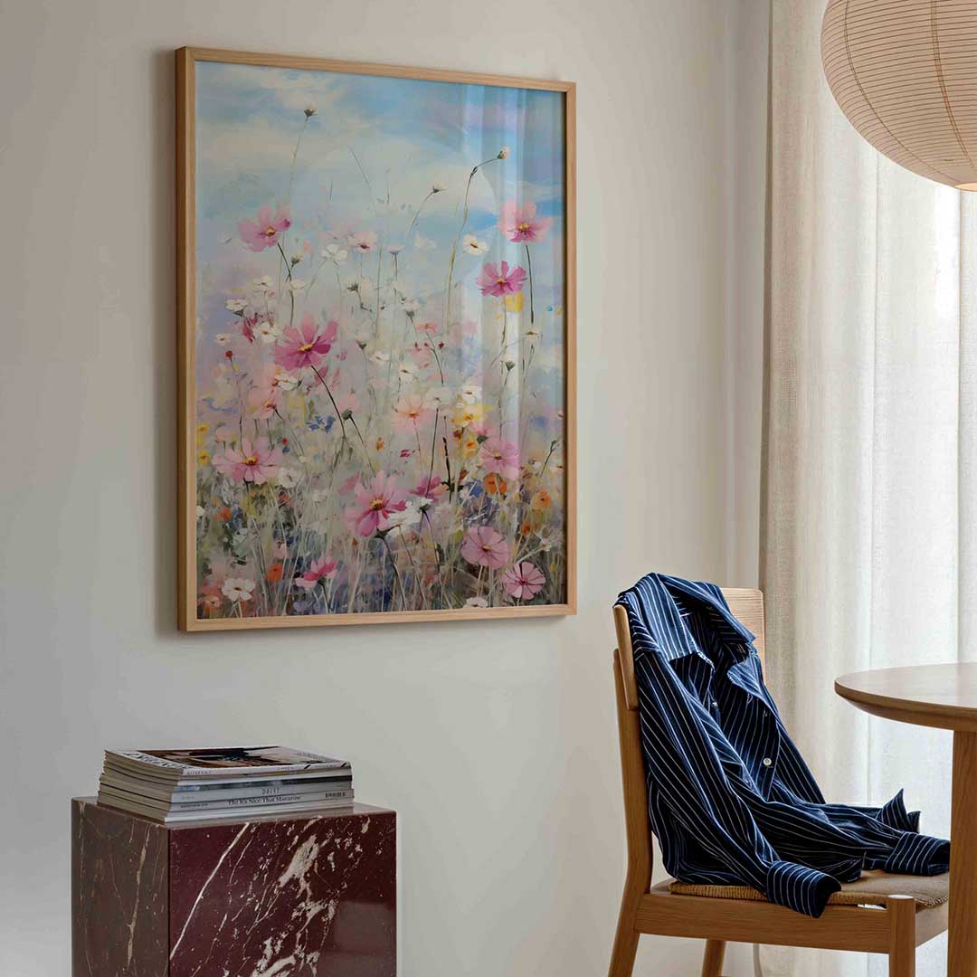 Bloemenveld – bloemen poster in staand formaat