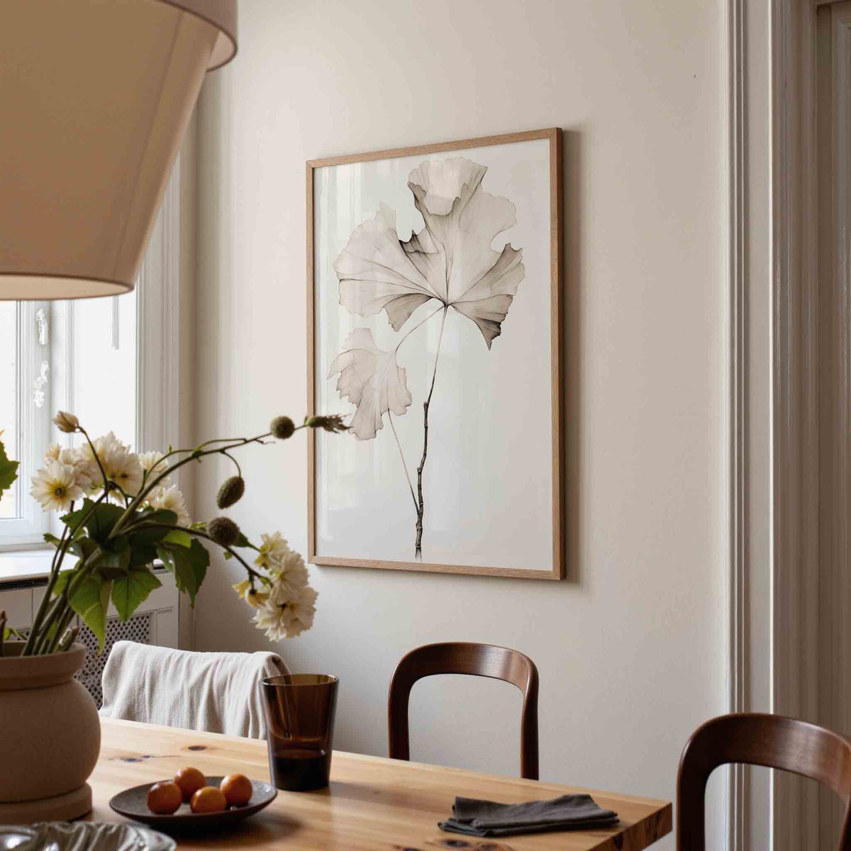 Ginkgo bladeren – kunst en design poster in portret formaat
