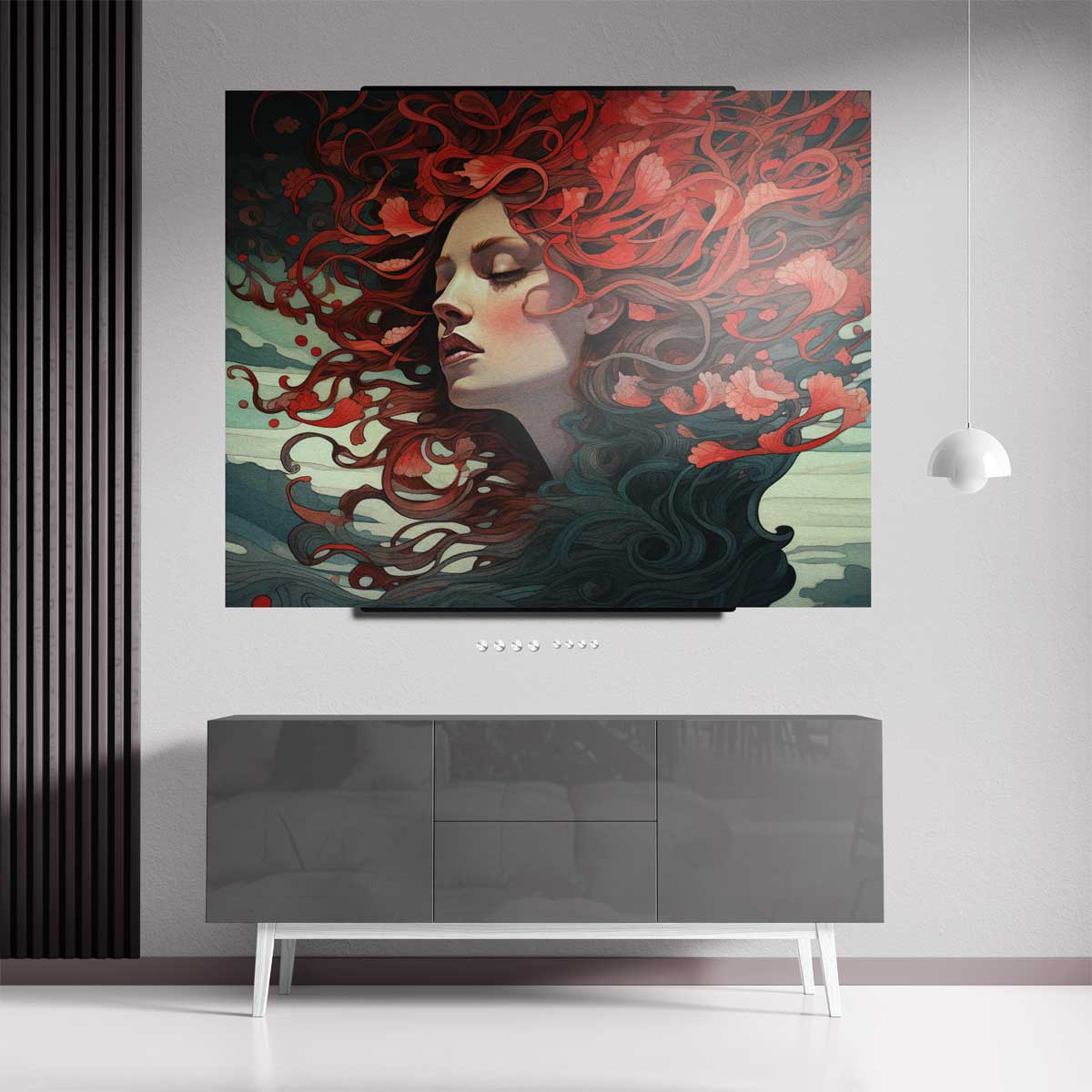 Dromerige Bloemenzee – staand kunstwerk voor modern interieur