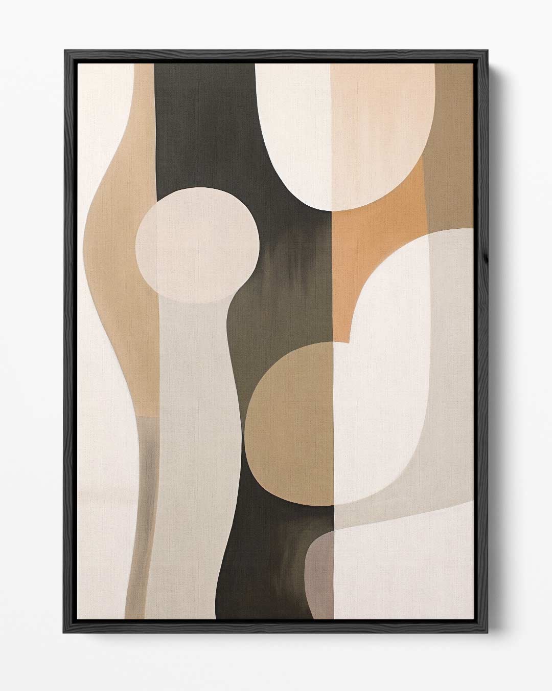 Abstracte Elegantie in Aardetinten – portret kunstwerk als wanddecoratie