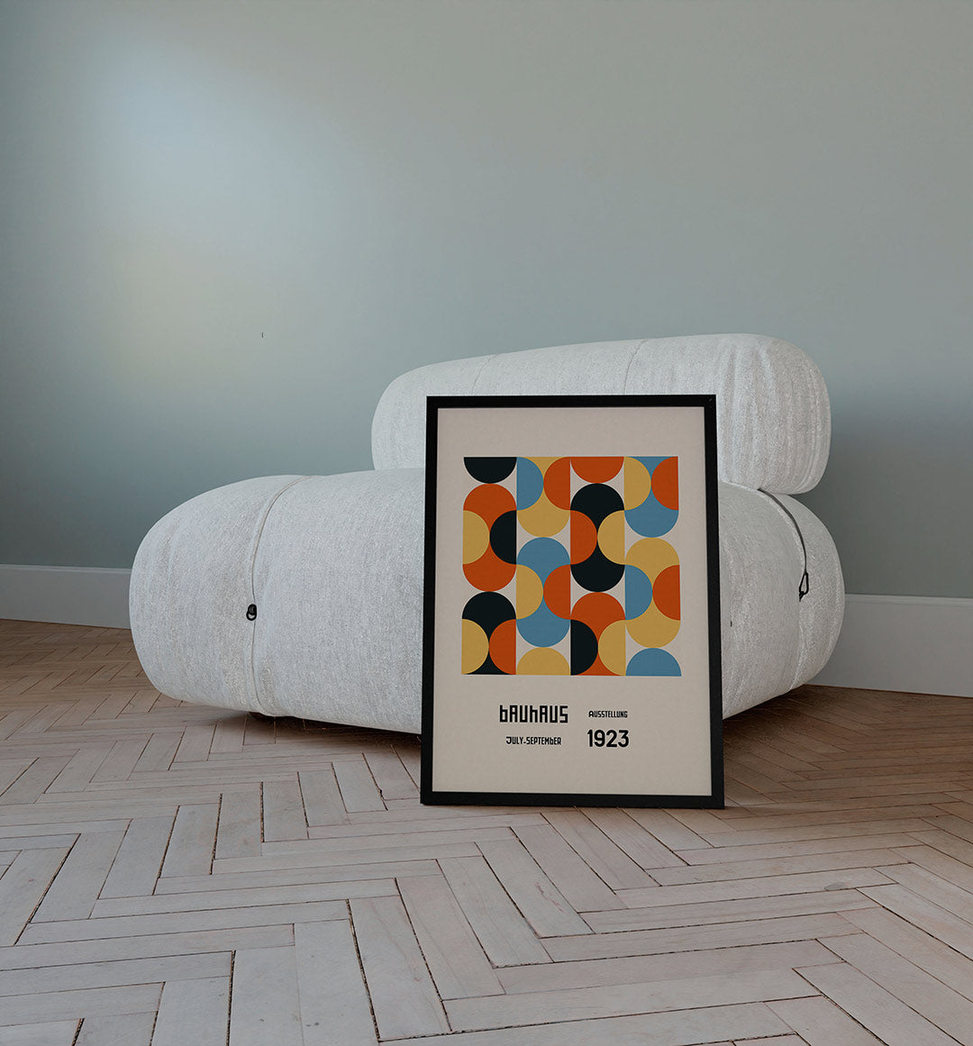 Vormritme en kleur – staande Bauhaus poster voor aan de muur