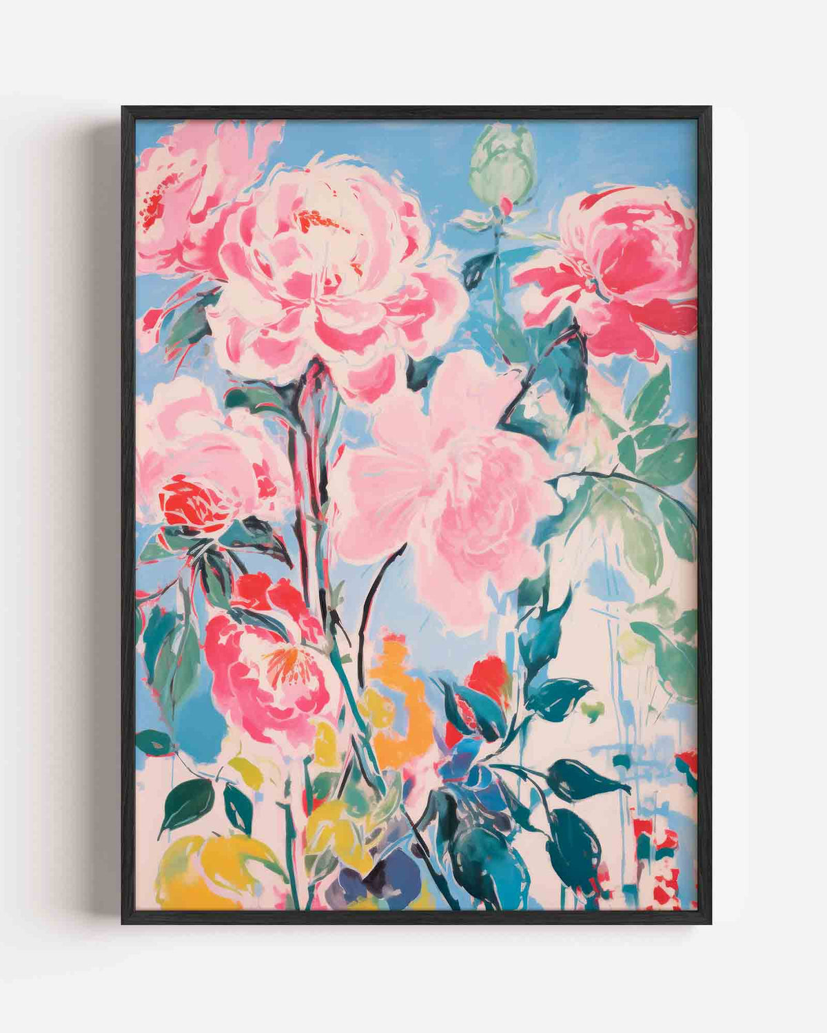 Bloemenpracht – kleurrijke illustratie portret poster als wanddecoratie