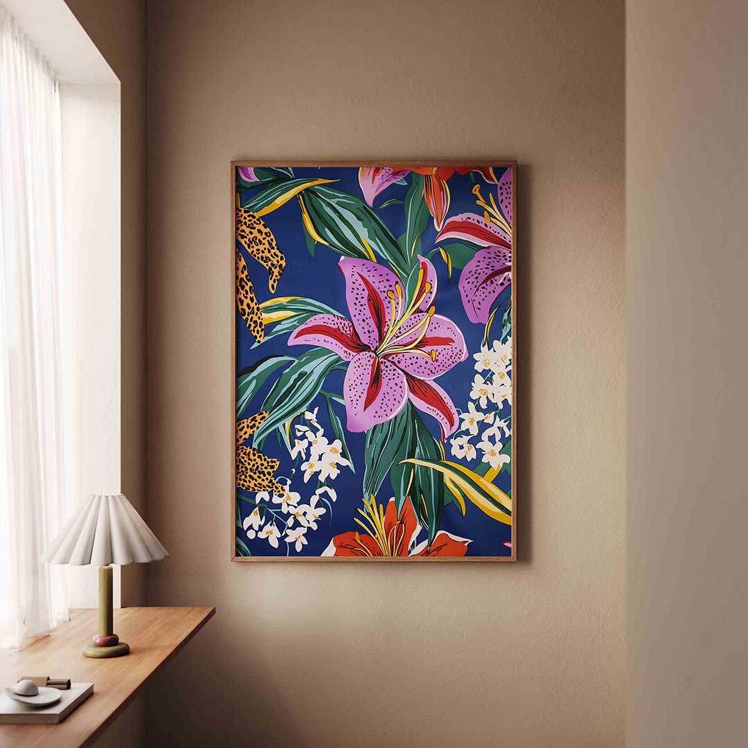 Bloemen en bladeren – staande jungle wanddecoratie van WallArtistic