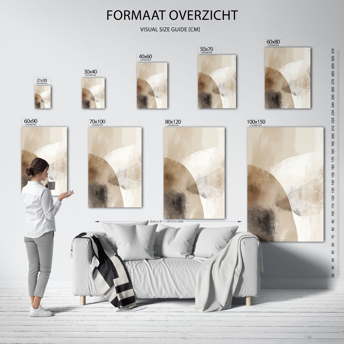 Abstracte vormen – staande muurposter met abstracte vormen