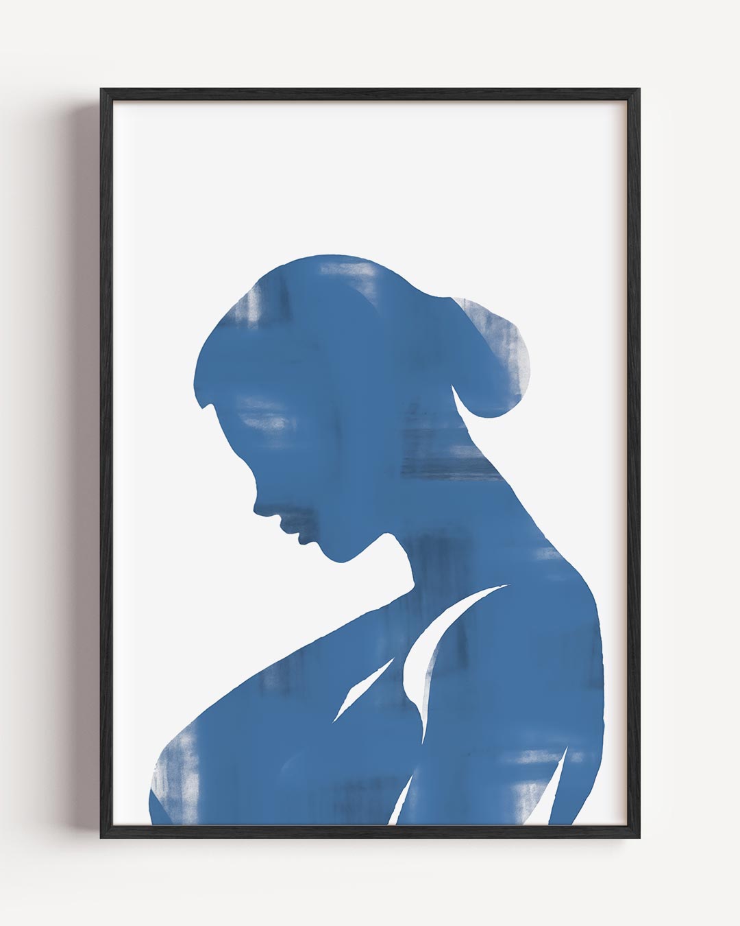 Elegante Vrouw in Blauw – vrouwelijk portret poster als wanddecoratie