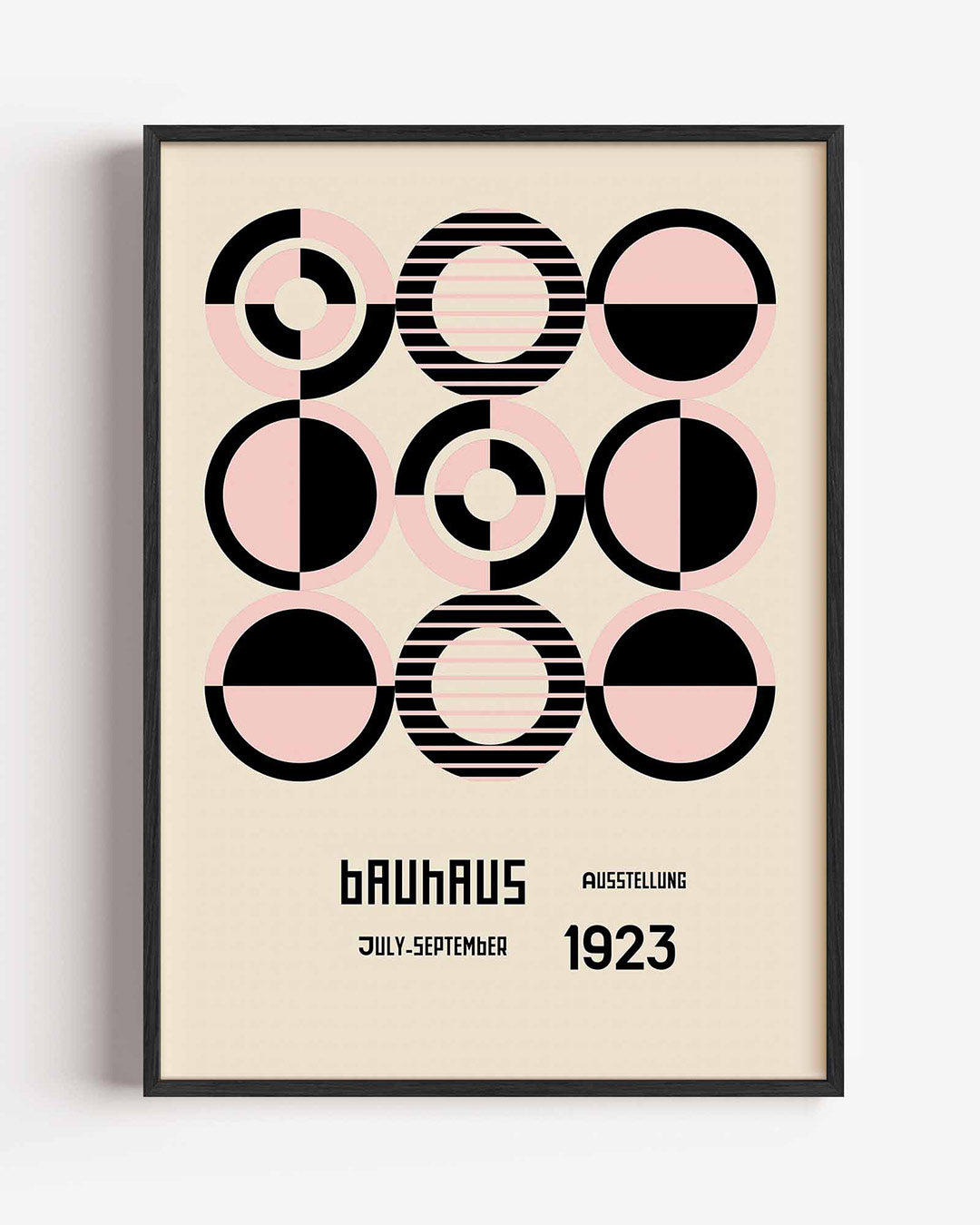 Cirkelpatroon en tekst – staande Bauhaus poster als wanddecoratie