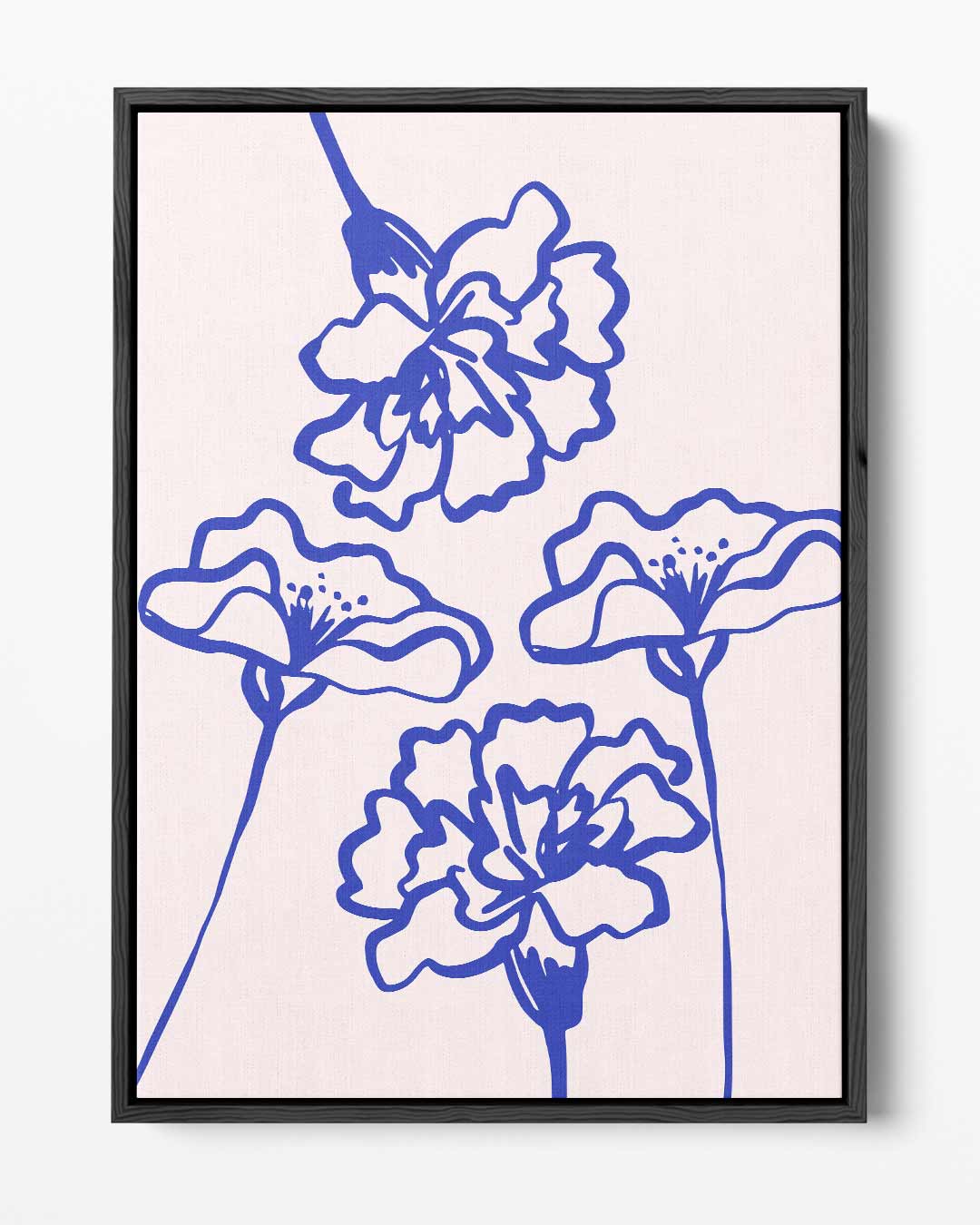 Bloemen in Blauwe Lijnen – portret kunstwerk als wanddecoratie