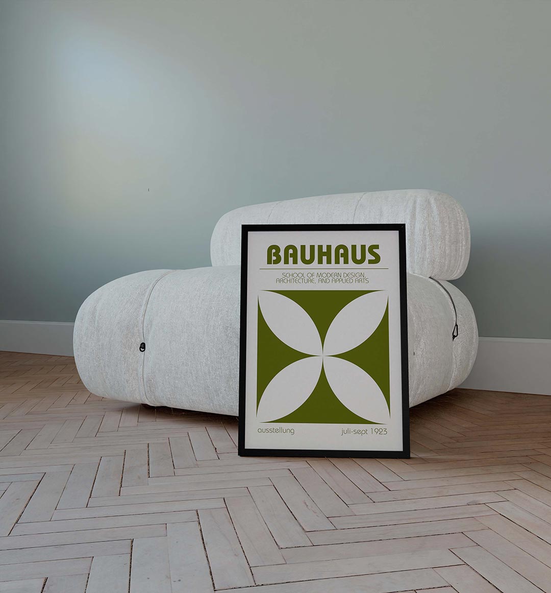 Vorm en balans – geometrische poster in Bauhaus-stijl van WallArtistic