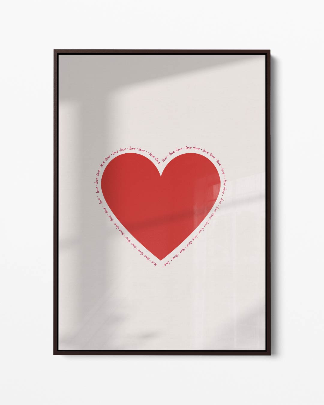 Rood Hart met Liefdevolle Rand – portret kunstwerk als wanddecoratie