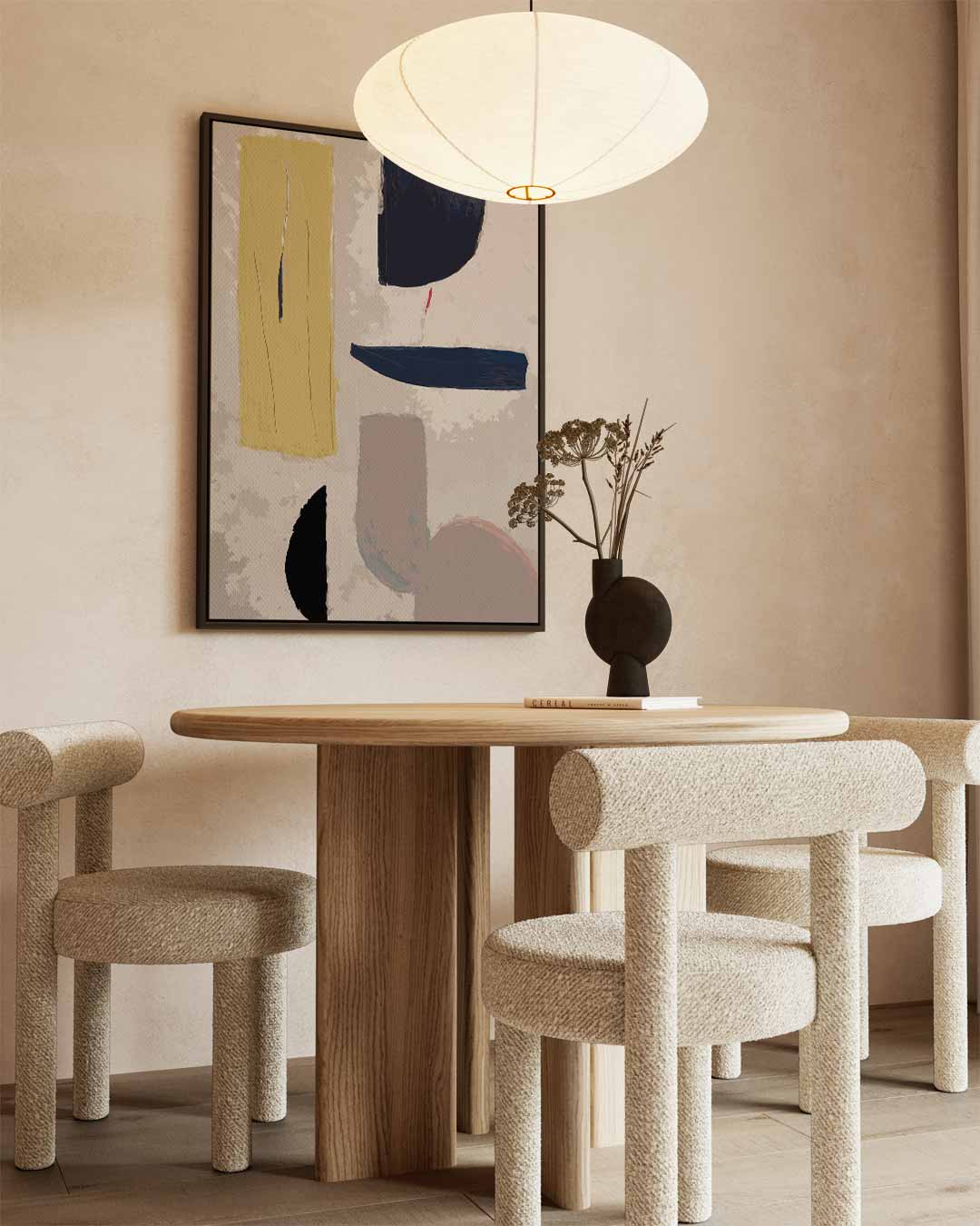 Moderne Abstracte Compositie – kunstwerk met zwarte baklijst
