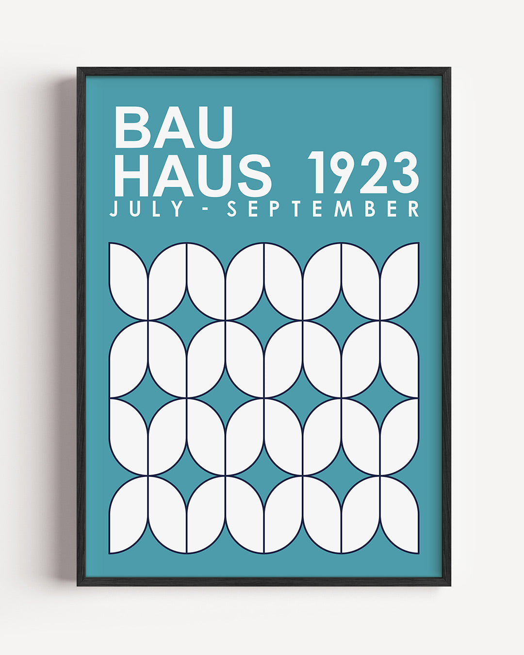 Vormritme en kleur – staande Bauhaus poster als wanddecoratie