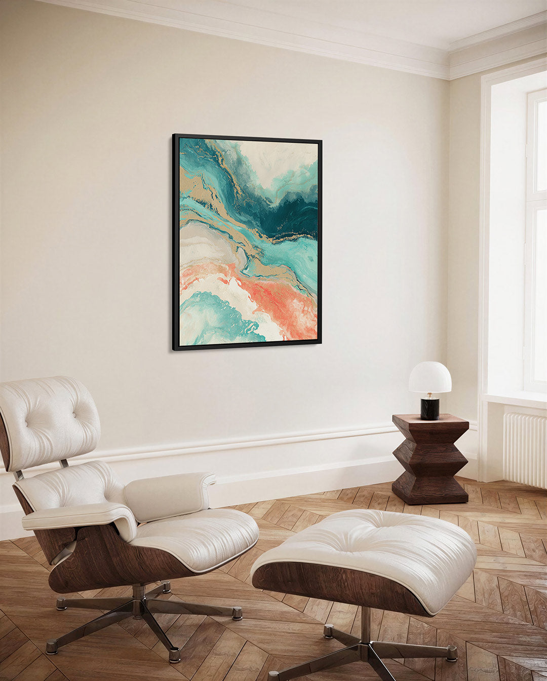 Kleurrijke vloeiende vormen – staand wanddecoratie kunstwerk