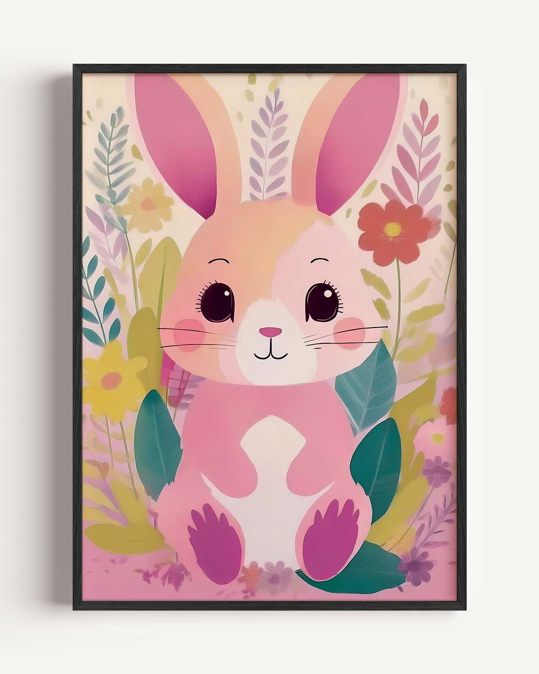 Schattige Konijnenposter – kids portret poster als wanddecoratie