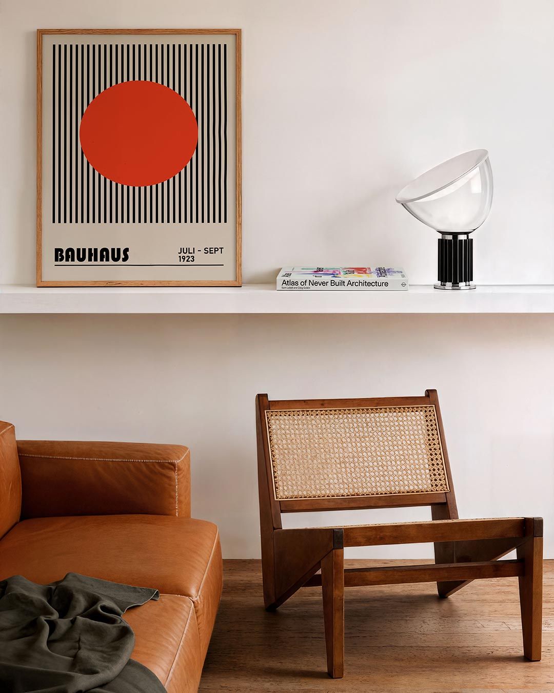 Cirkel en lijnen – staande Bauhaus poster voor aan de muur